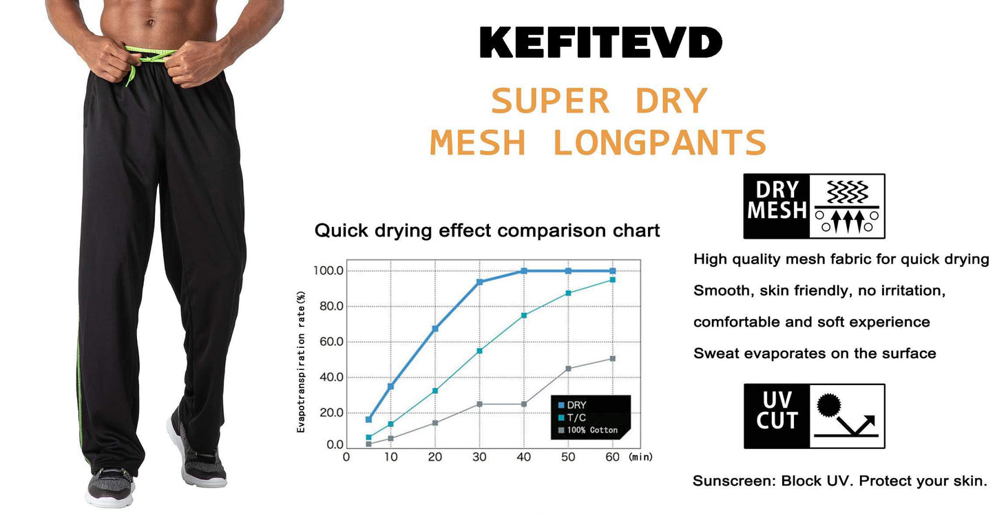 KEFITEVD Men’s Lightweight Jogging Pants with Zip Pockets