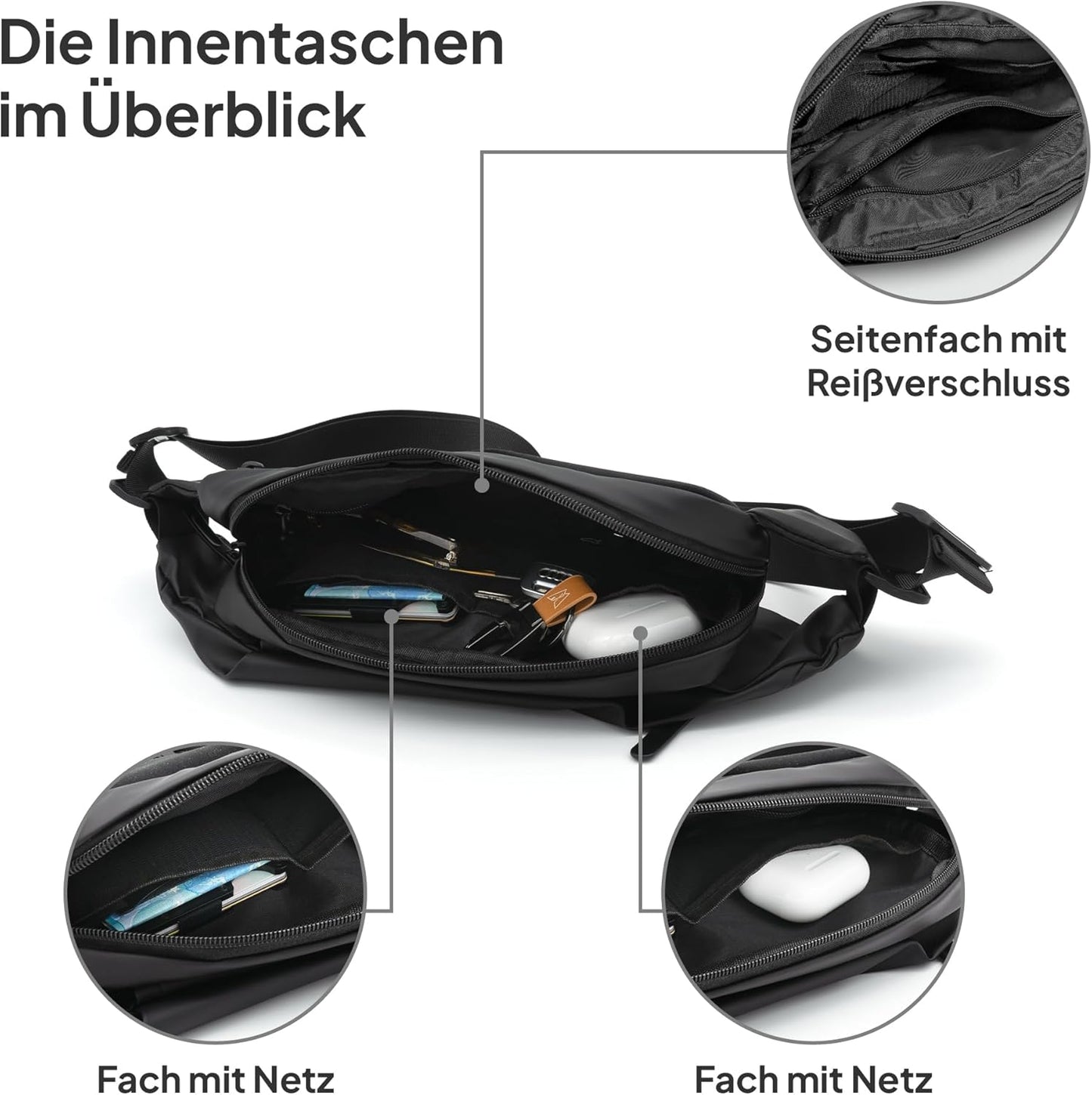 XXL Waist Bag for Women & Men – Large Belt Bag with Multiple Pockets