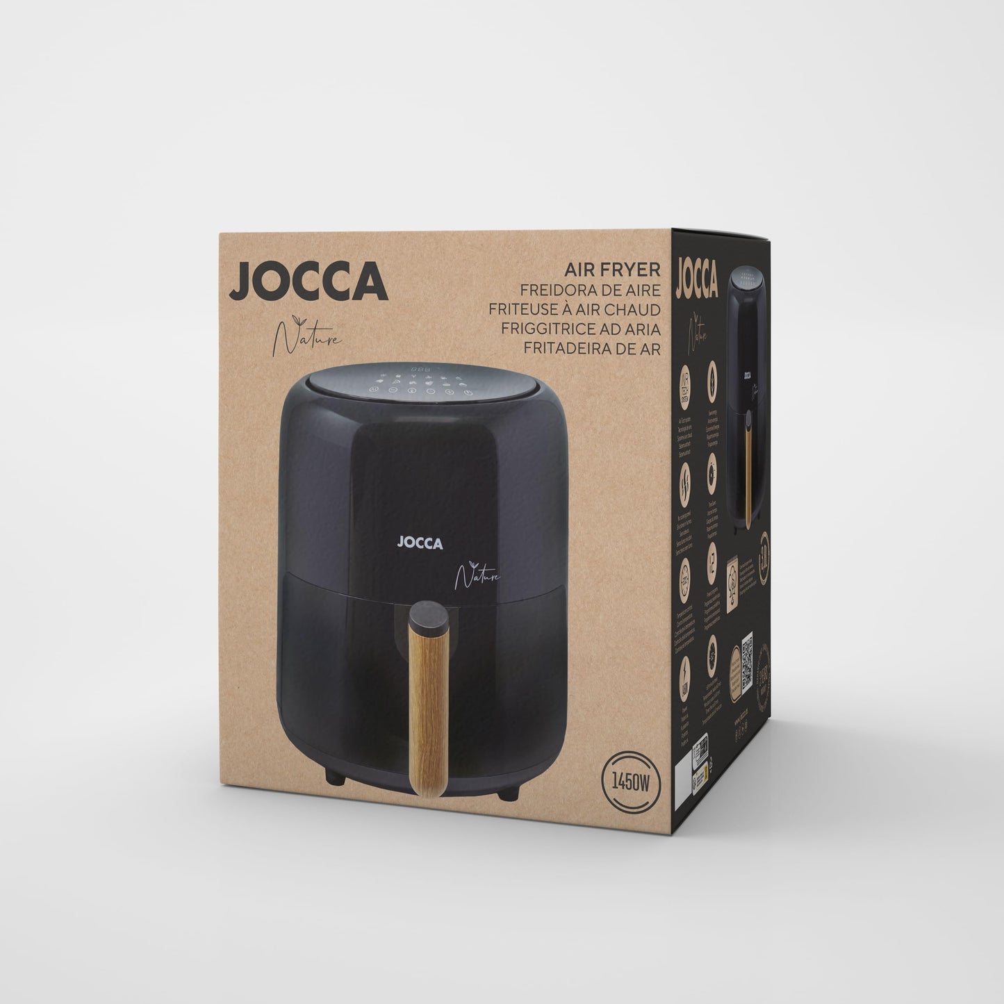 Jocca Heißluftfritteuse Sweet Line, 3,8L Fritteuse, 1450W, 8 Programme, LED Touchscreen, Timer, Rosa