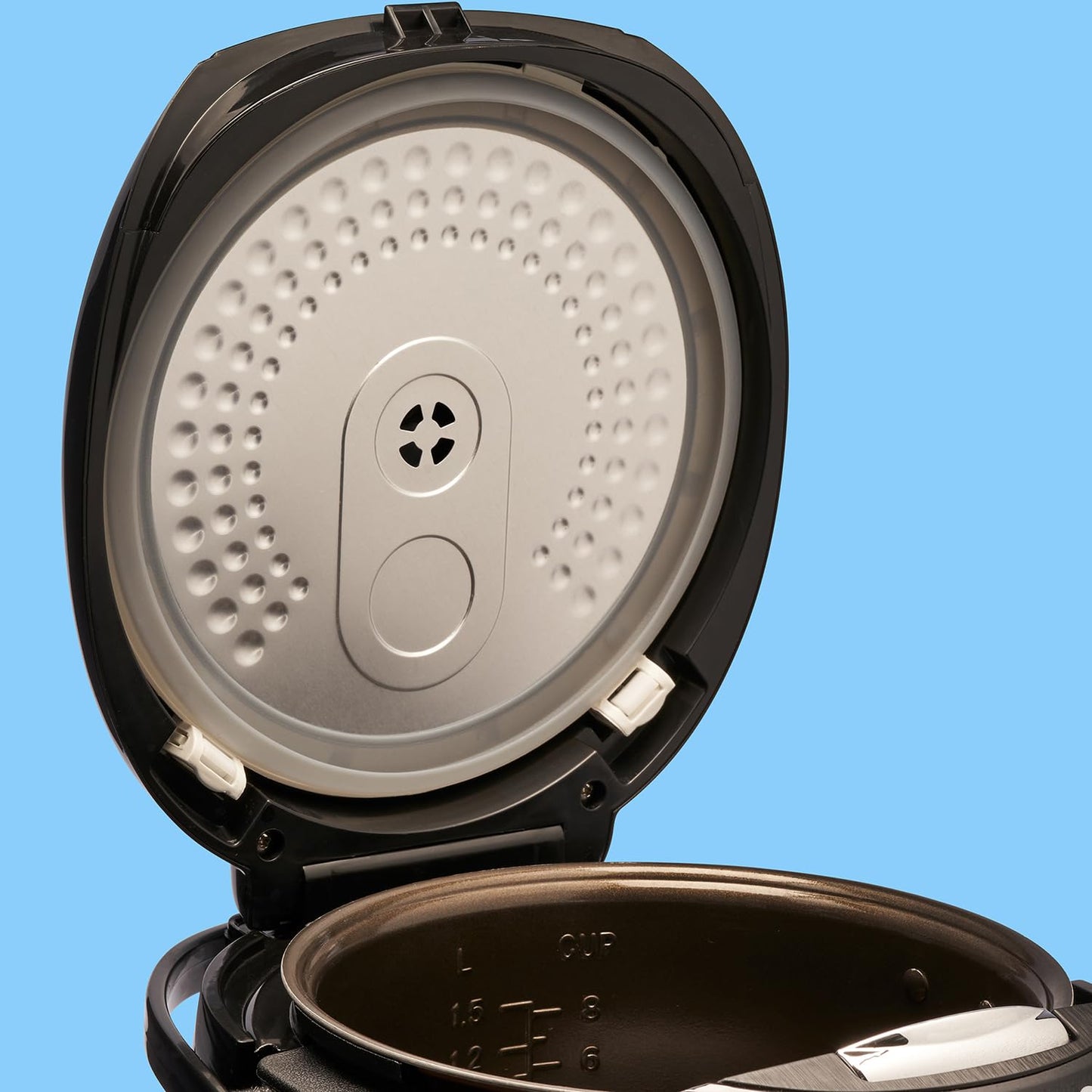 REISHUNGER Digitaler Reiskocher & Dampfgarer Grau | 1,5 L bis 8 Personen | Warmhaltefunktion, Timer & Premium Innentopf | Multikocher, 12 Programme, 7-Phasen-Technologie
