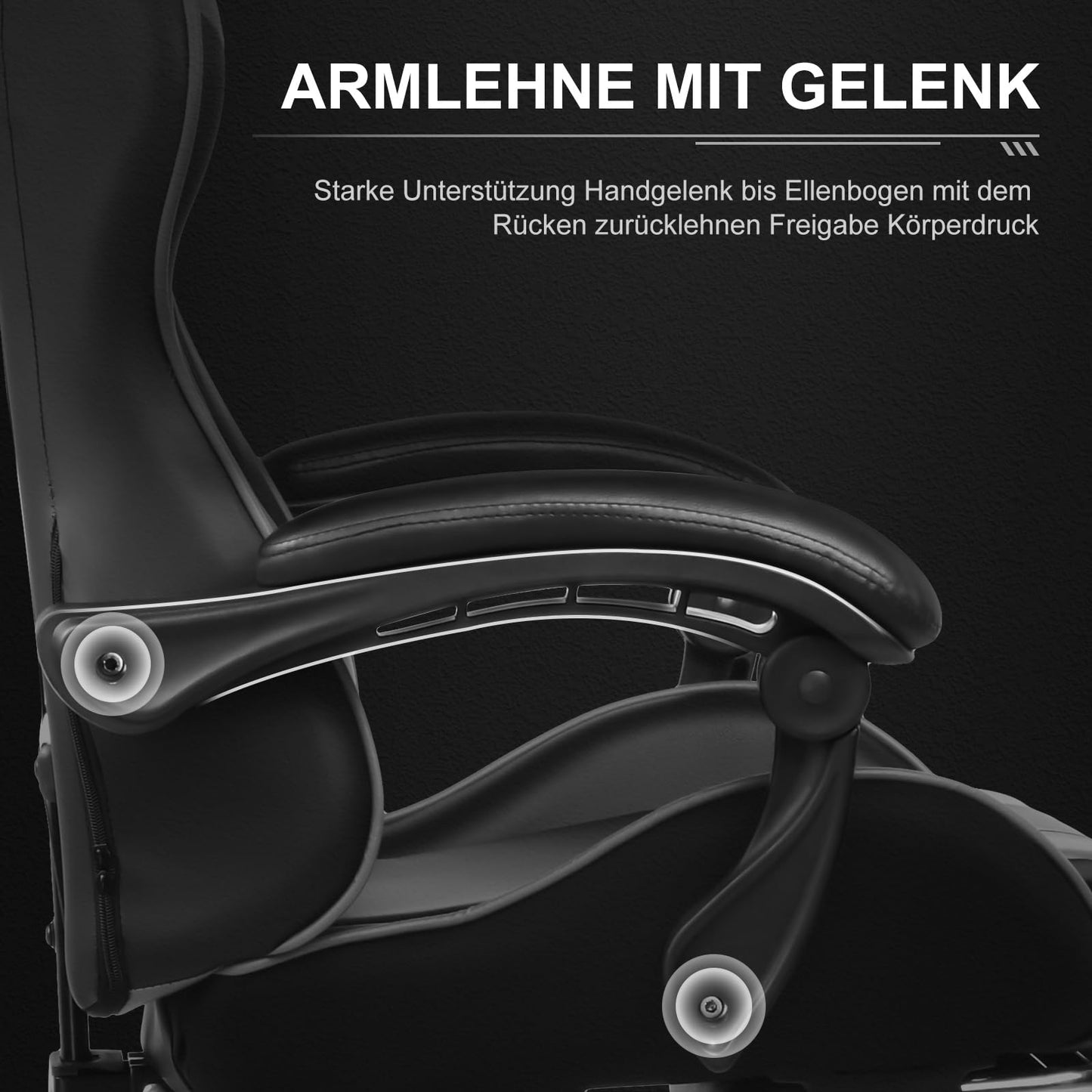 GTPLAYER Office Chair Gaming Chair Massage Gaming Armchair Ergonomic Gamer Chair with Footrest, Headrest Massage Lumbar Cushion, Padded Gaming Chair, Swivel Chair White