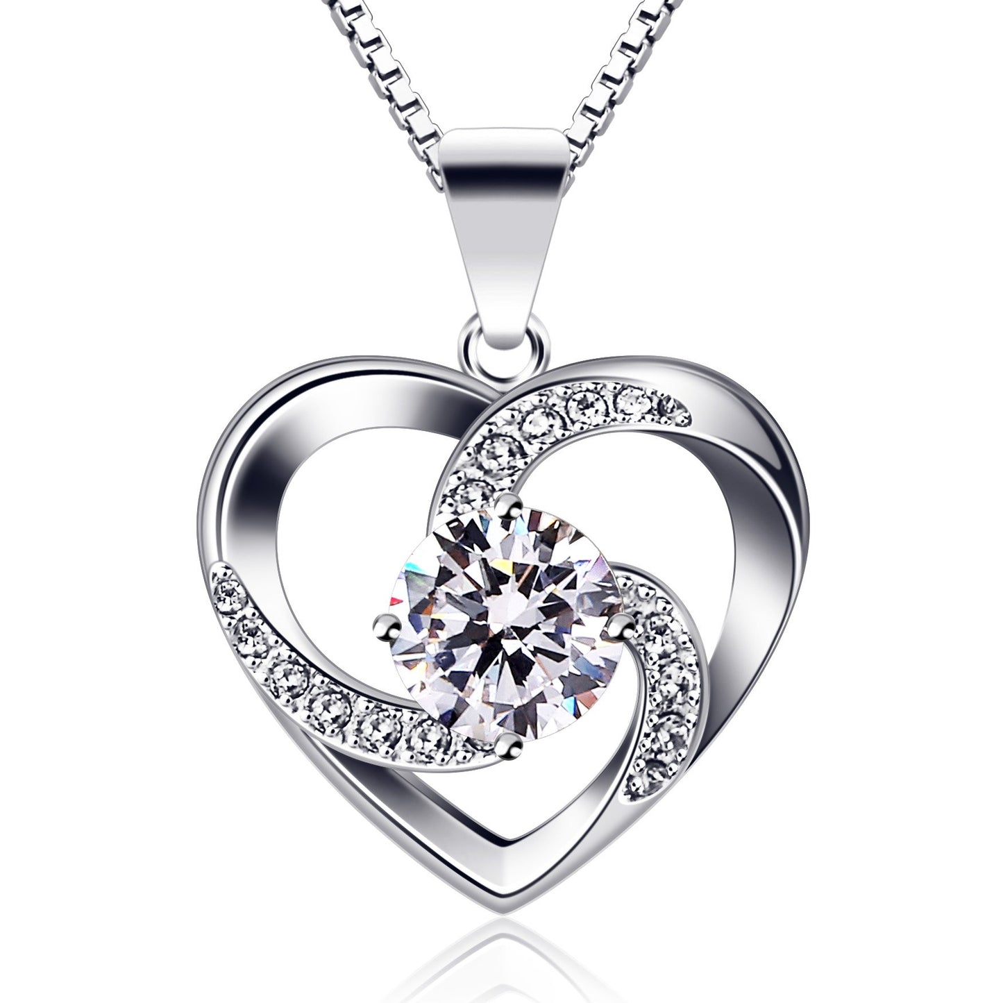 B.Catcher “Love is Happiness” Heart Pendant Necklace