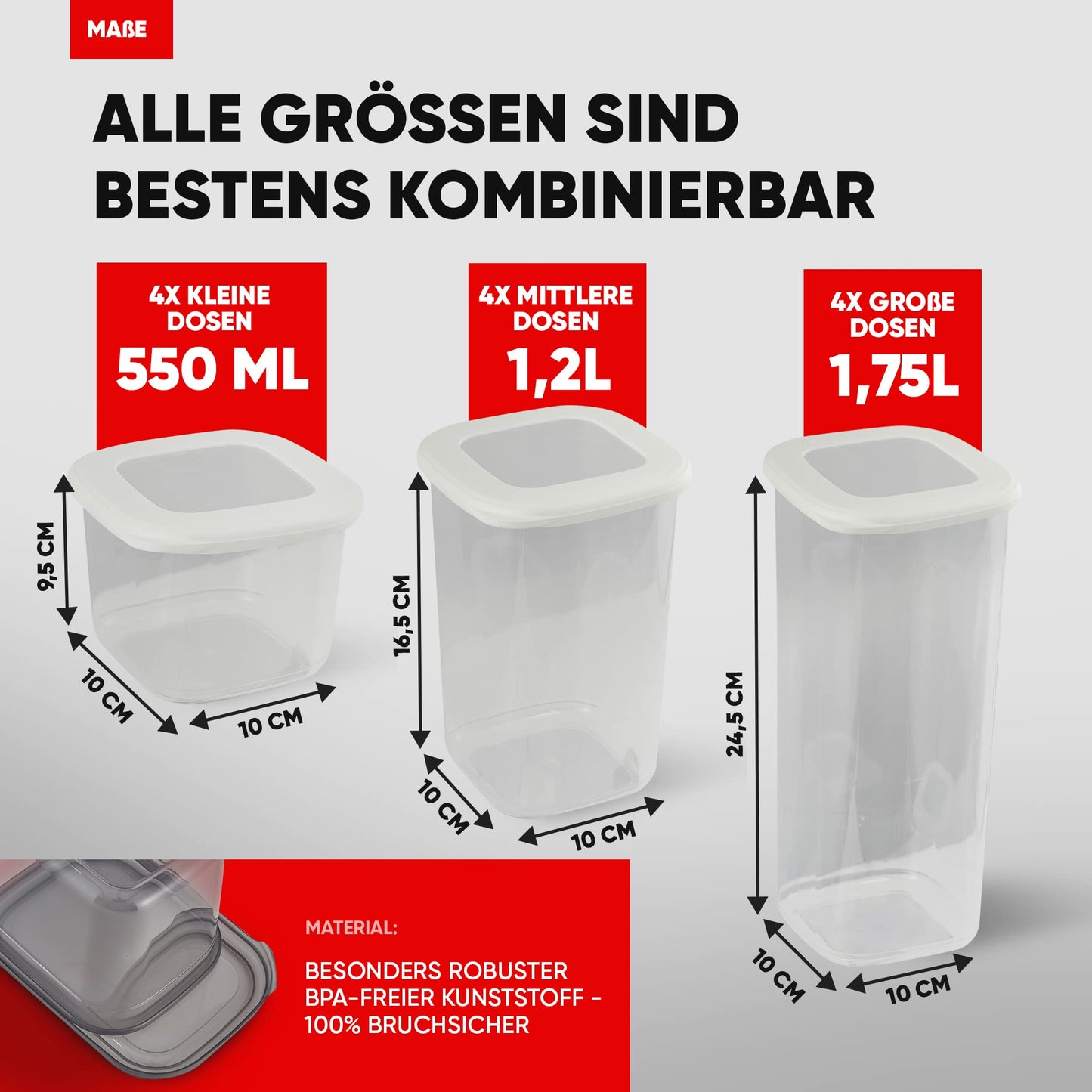 Viwares Vorratsdosen mit Deckel Luftdicht, 12er Vorratsbehälter Set BPA-Frei, Vorratsdose zur Müsli Mehl Aufbewahrung Küche, Praktische Organizer Küche, Frischhaltedosen für Lebensmittelaufbewahrung