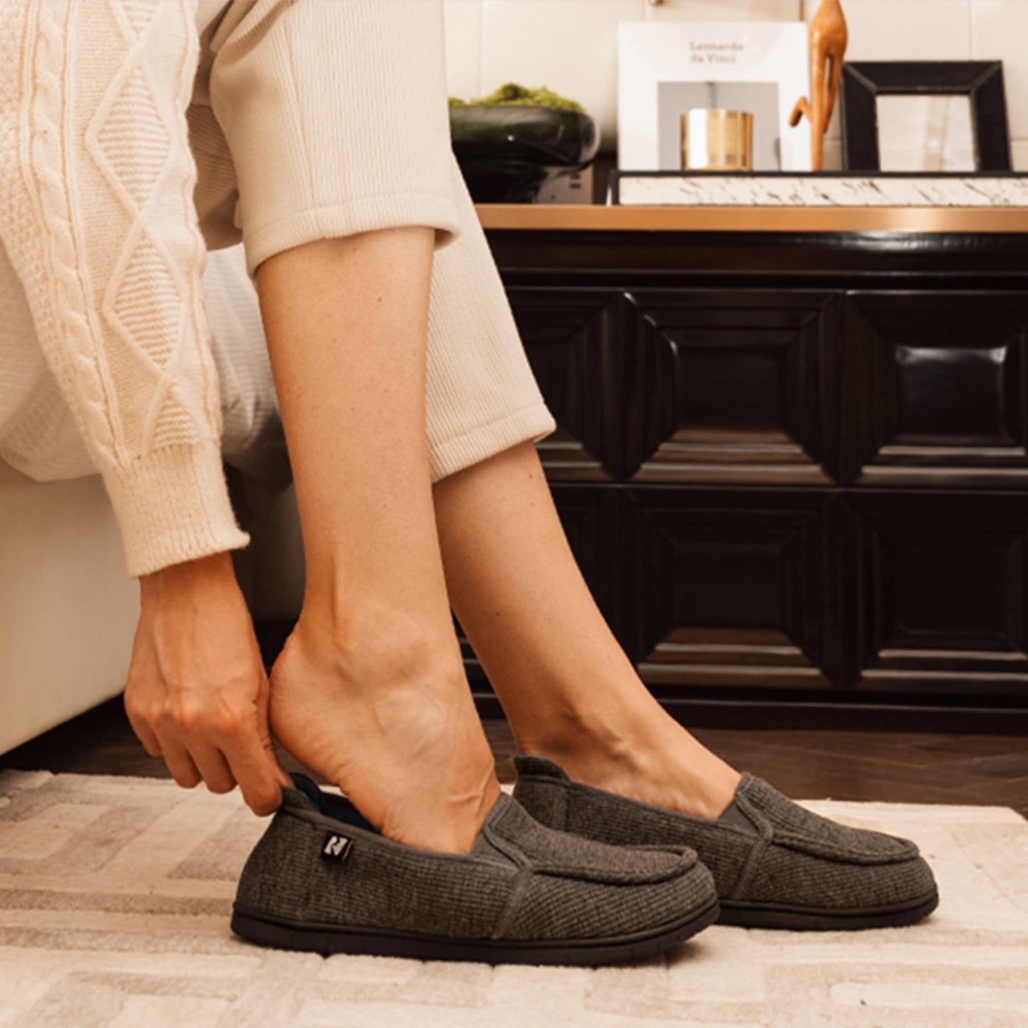 RockDove Ladies Two-Tone Hooded Loafers with Removable Insole