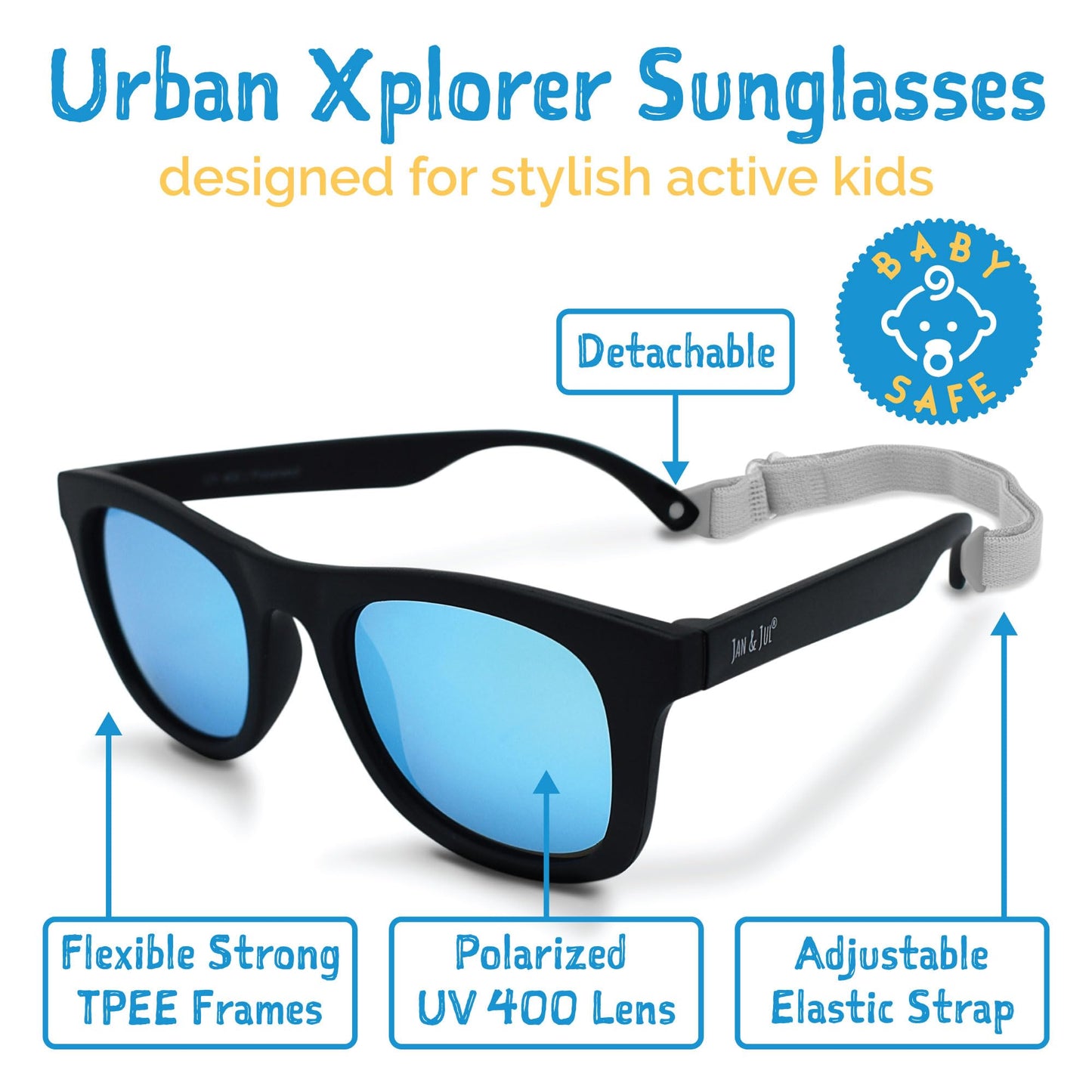 Jan & Jul Kinder UVA UVB-Schutz Flexible Sonnenbrille