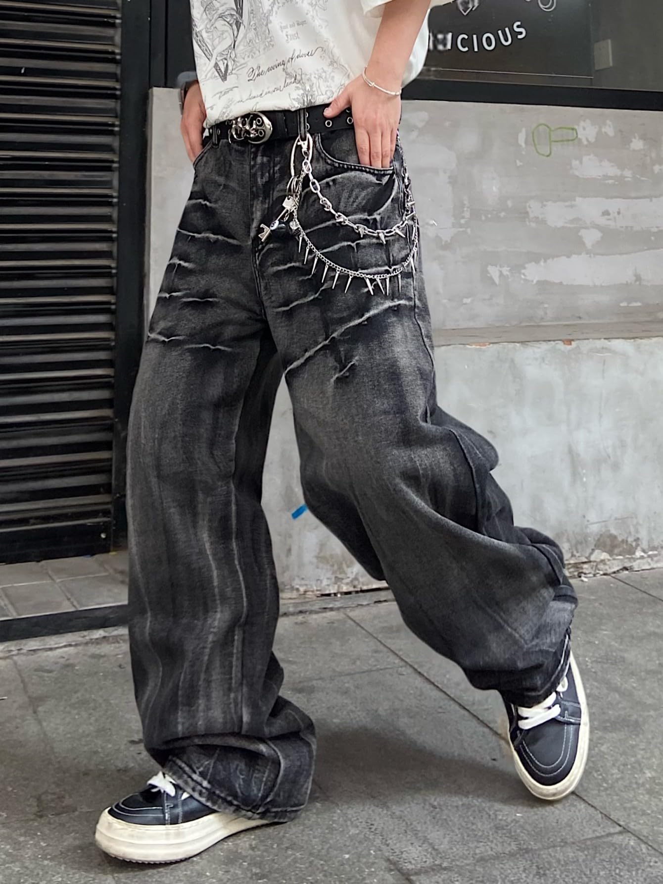 Zewool Men’s Distressed Baggy Jeans