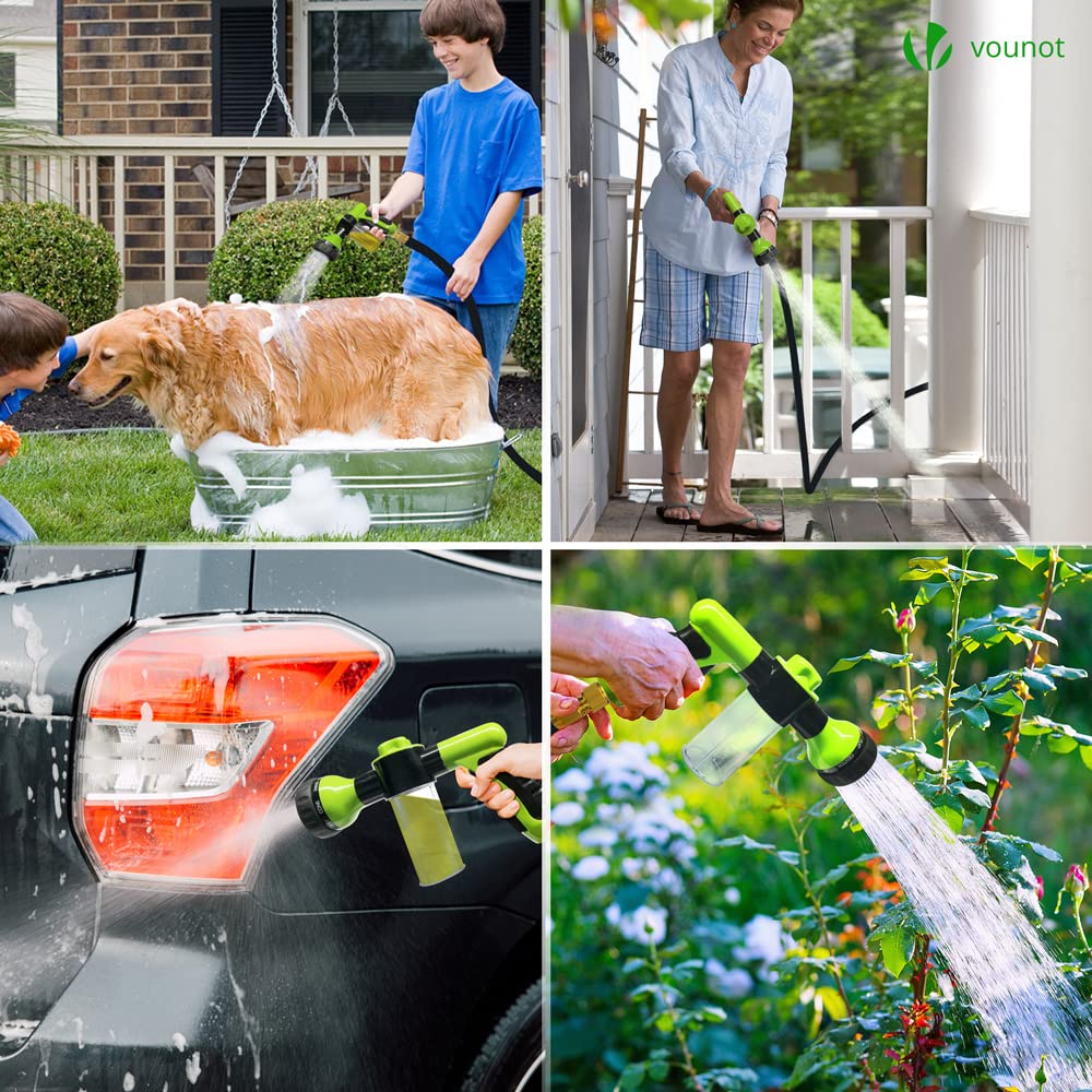 VOUNOT® Flexibler Gartenschlauch 30 m, Flexibel Wasserschlauch Dehnbarer mit 10 Sprühfunktionen, Schnelladaptern und Wandhalterung, Schwarz