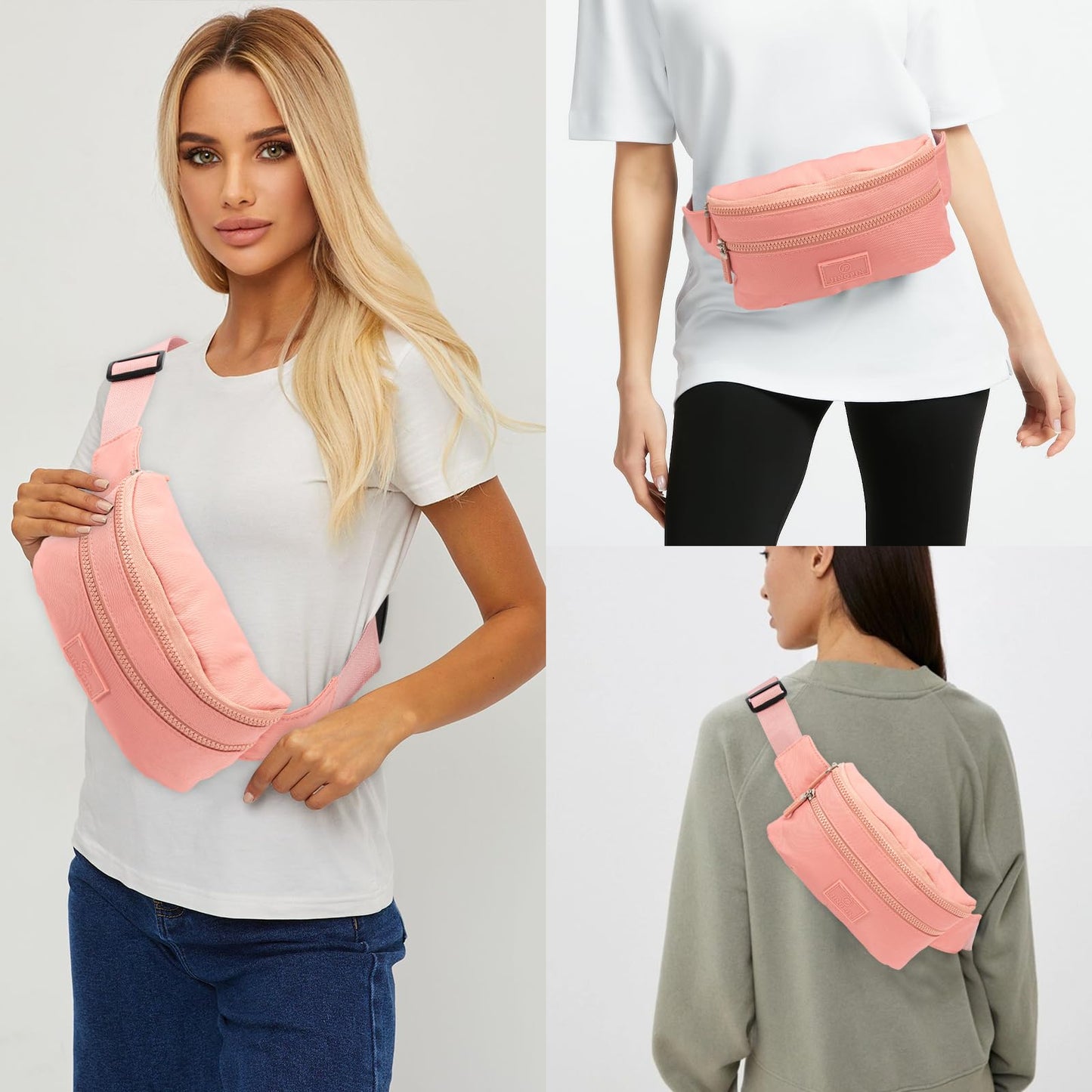 Bauchtasche Herren Und Damen, Fanny Pack, Gürteltasche Herren, wasserdichte Bauchtasche, für Reisen, Radfahren, Arbeit, Sport und Wandern (Schwarz)