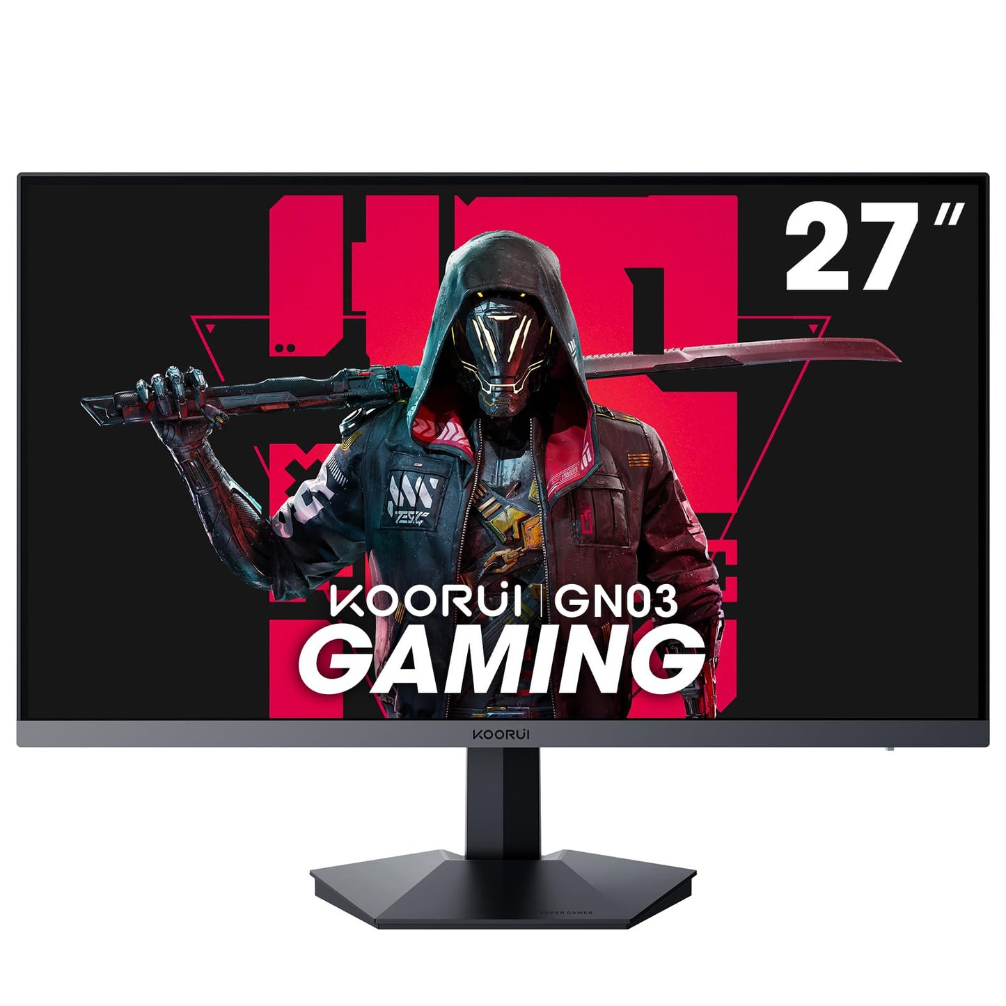 KOORUI Gaming Monitor 24 Zoll - FHD PC Bildschirm VA 165Hz 1ms Monitor 144hz, AdaptiveSync Technology, DCI-P3 85%, 2 x HDMI, DP Neigbar, Schwarz