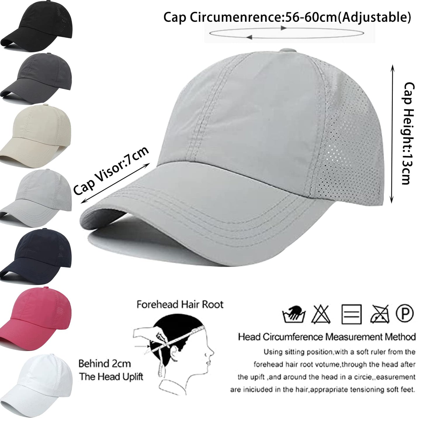 Womens Ponytail Hat Baseball Cap, Adjustable Criss Cross Baseball Cap High Bun Unisex Quick Drying Trucker Hats