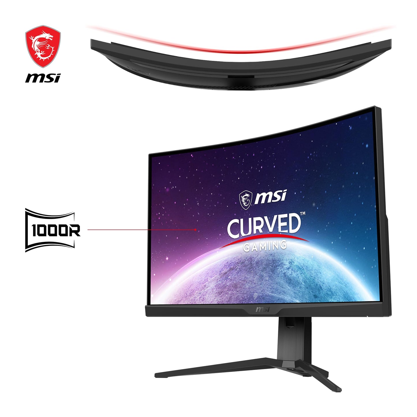 MSI G2422C 23,6 Zoll FHD Curved Gaming Monitor - 1500R 1920 x 1080 VA Panel, 180Hz / 1ms, Adaptive Sync - DP 1.2a, HDMI 2.0b CEC