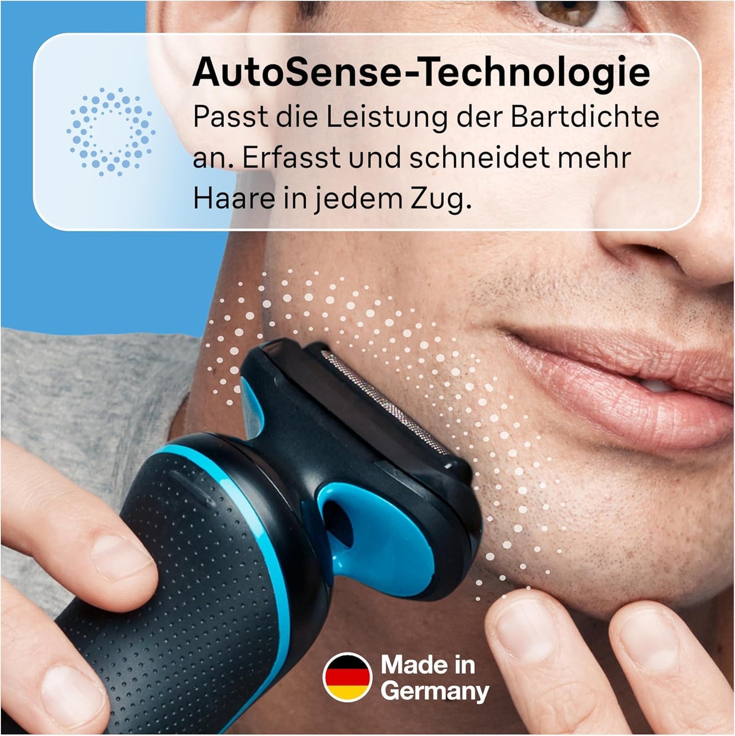 Braun Series 5 Elektrorasierer mit EasyClick Barttrimmer Aufsatz, Rasierer Herren Elektrisch Ladestation, EasyClean, Wet & Dry, rasierapparat, trockenrasierer, Made in Germany, 51-M4500cs, mintgrün