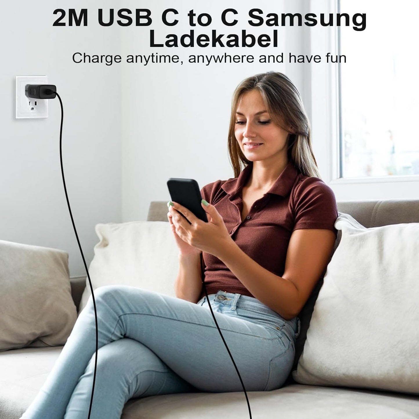 45 W USB C Charger Fast Charger and 2 m Fast Charging Cable for Samsung Galaxy S25 S24 S23 S22 S21 Ultra A56 A55 A54 A53 A16 A15 A13/S20, Fast Charger Power Supply USB C for iPhone Huawei Xiaomi