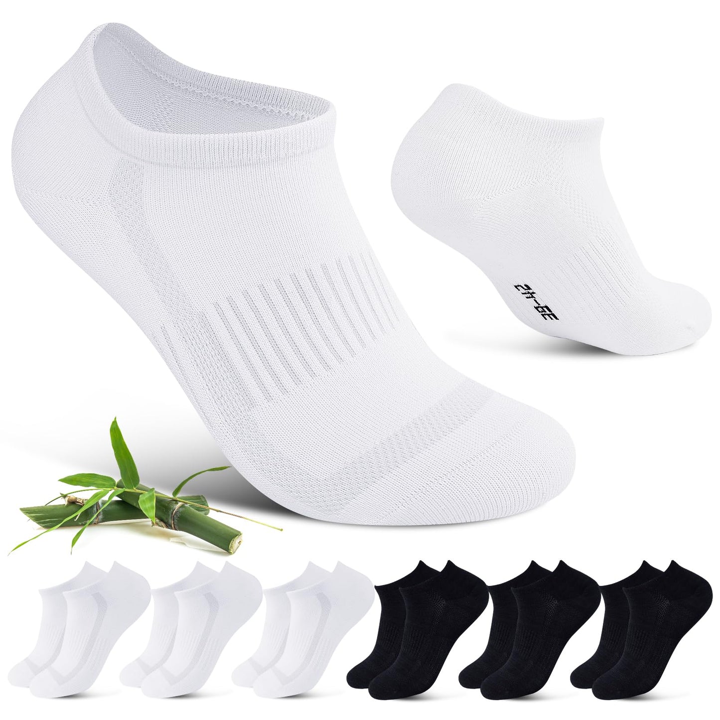 Bamboo Sneaker Socks for Women – 6 Pairs