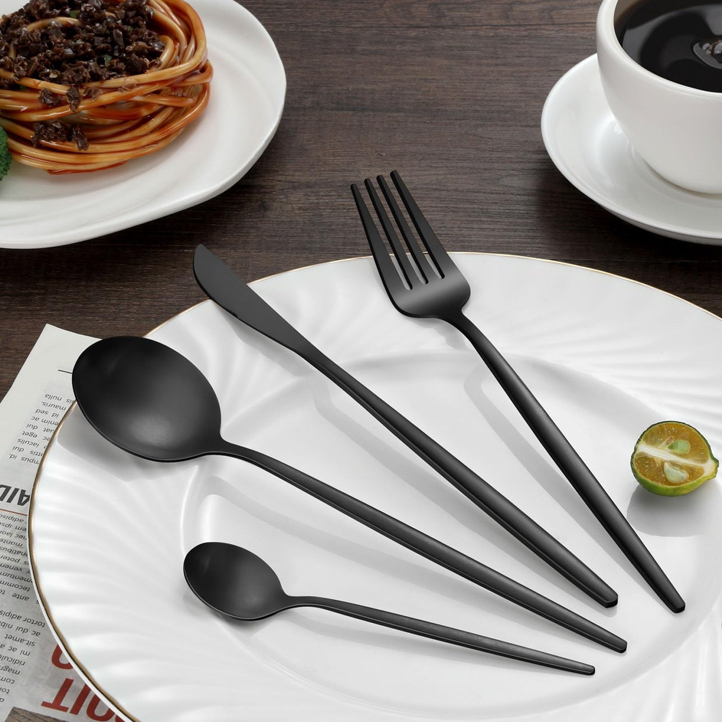 BEWOS 36-teiliges Besteck set mit Steakmesser Service für 6, Premium-Edelstahl-Bestecksets für Haus & Küche, Hochwertiges Messer-Löffel-Gabel-Besteck-Set Hochglanzpoliert, Spülmaschinenfest