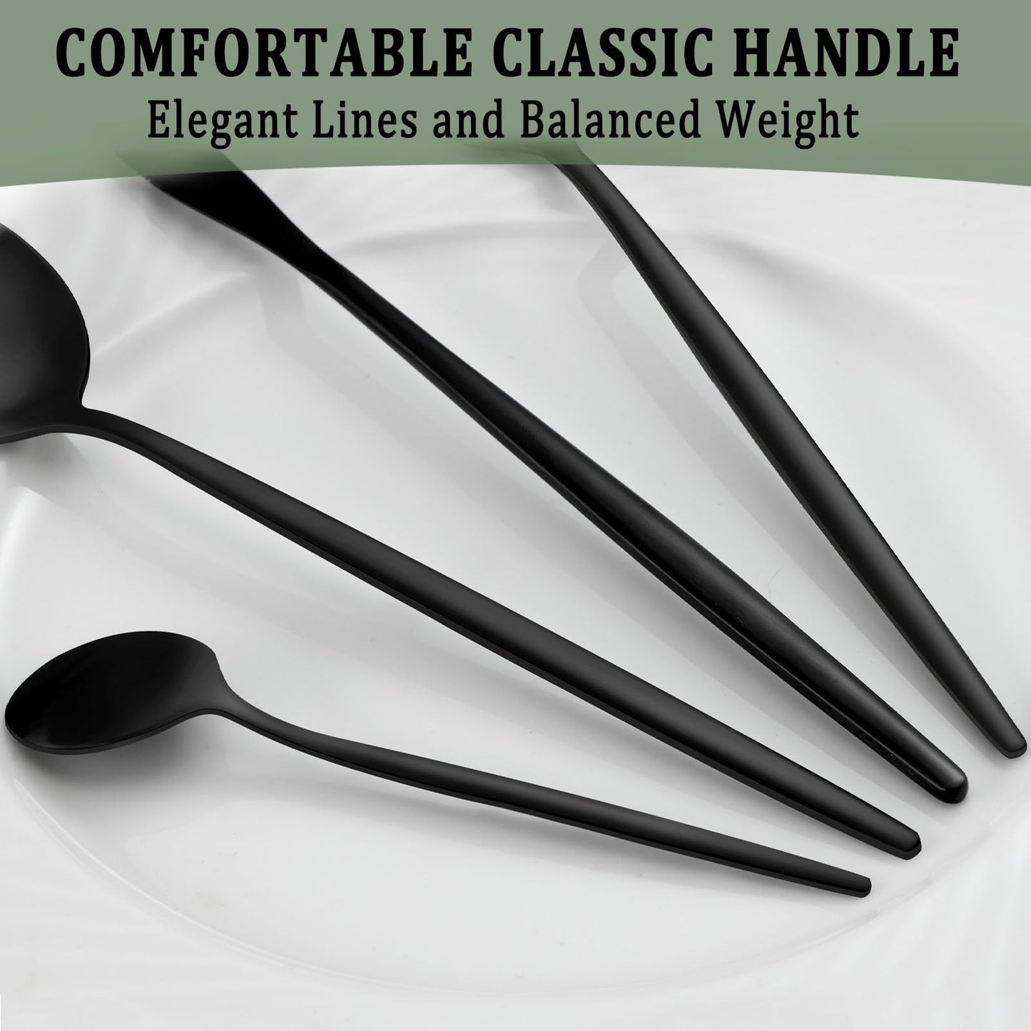 BEWOS 36-teiliges Besteck set mit Steakmesser Service für 6, Premium-Edelstahl-Bestecksets für Haus & Küche, Hochwertiges Messer-Löffel-Gabel-Besteck-Set Hochglanzpoliert, Spülmaschinenfest