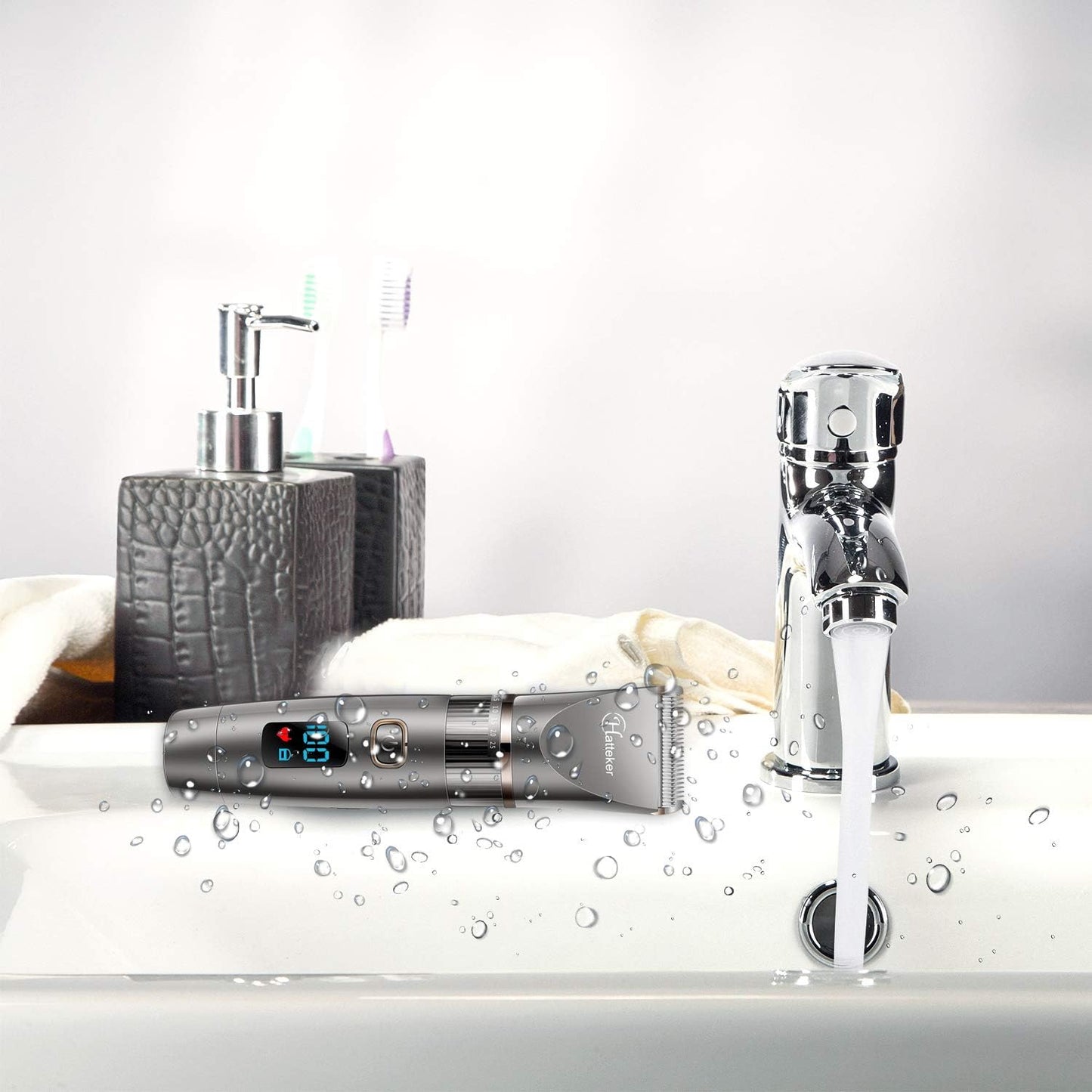 Hatteker Haarschneidemaschine Profi Haarschneider Herren Haartrimmer Bartschneider Barttrimmer Präzisionstrimmer Langhaarschneider Wasserdicht 3 In 1