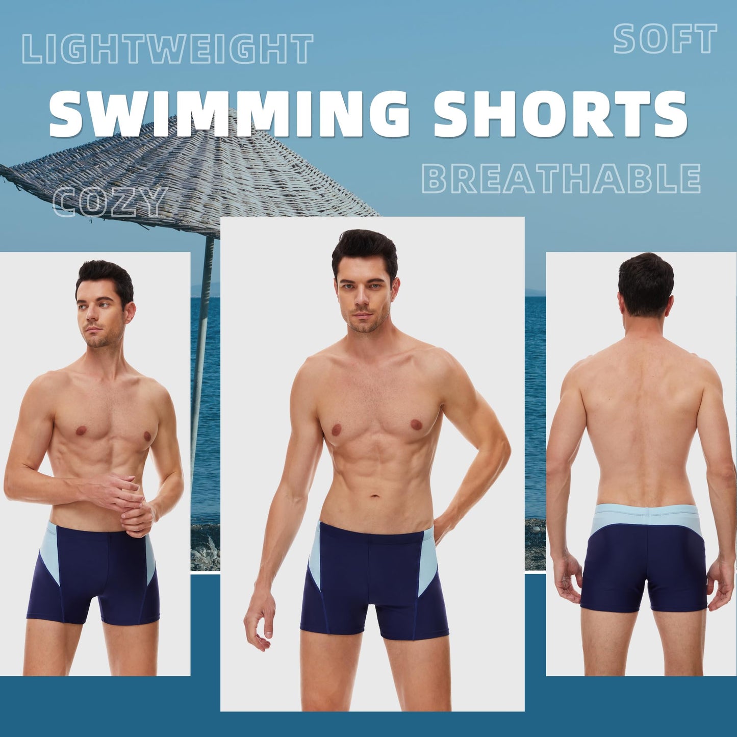 Men’s Short Swim Trunks – Quick-Dry, Hydrophobic Swim Shorts