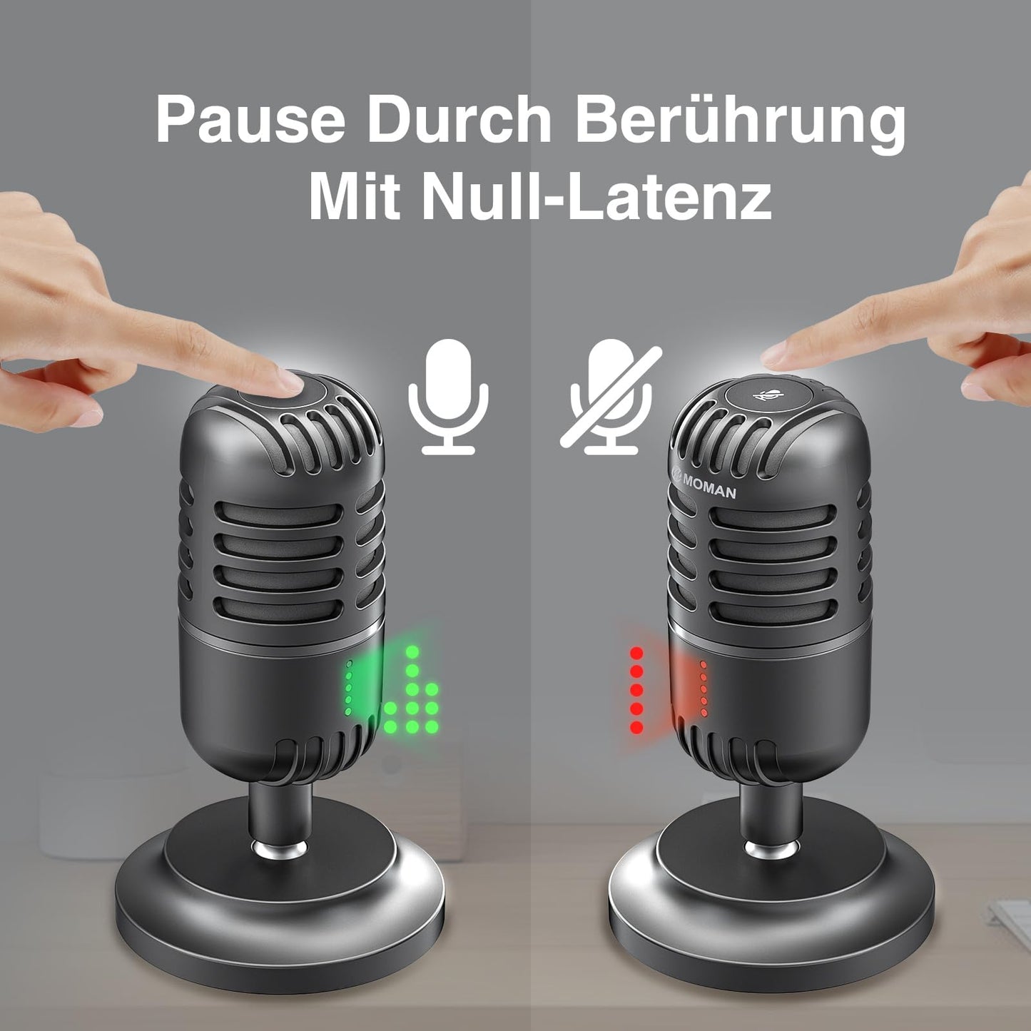 Mikrofon pc, Streaming Mikrofon für PC, PS4, PS5, Condenser Microphones USB C für Gaming, Podcast, Aufnahmen, Streaming, mit Stumm/Gain, Adapter für Phone,Kompatibel mit Mac, Winows