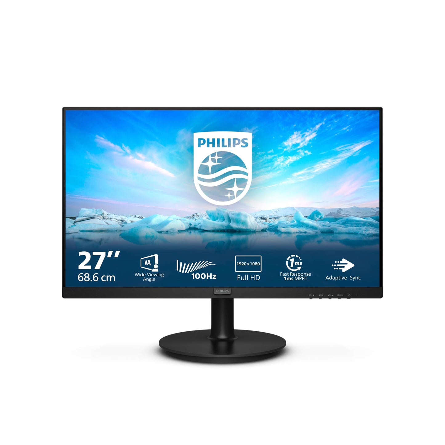 Philips 241V8L - 24 Inch FHD Monitor, AdaptiveSync (1920 x 1080, 75 Hz, VGA, HDMI) Black