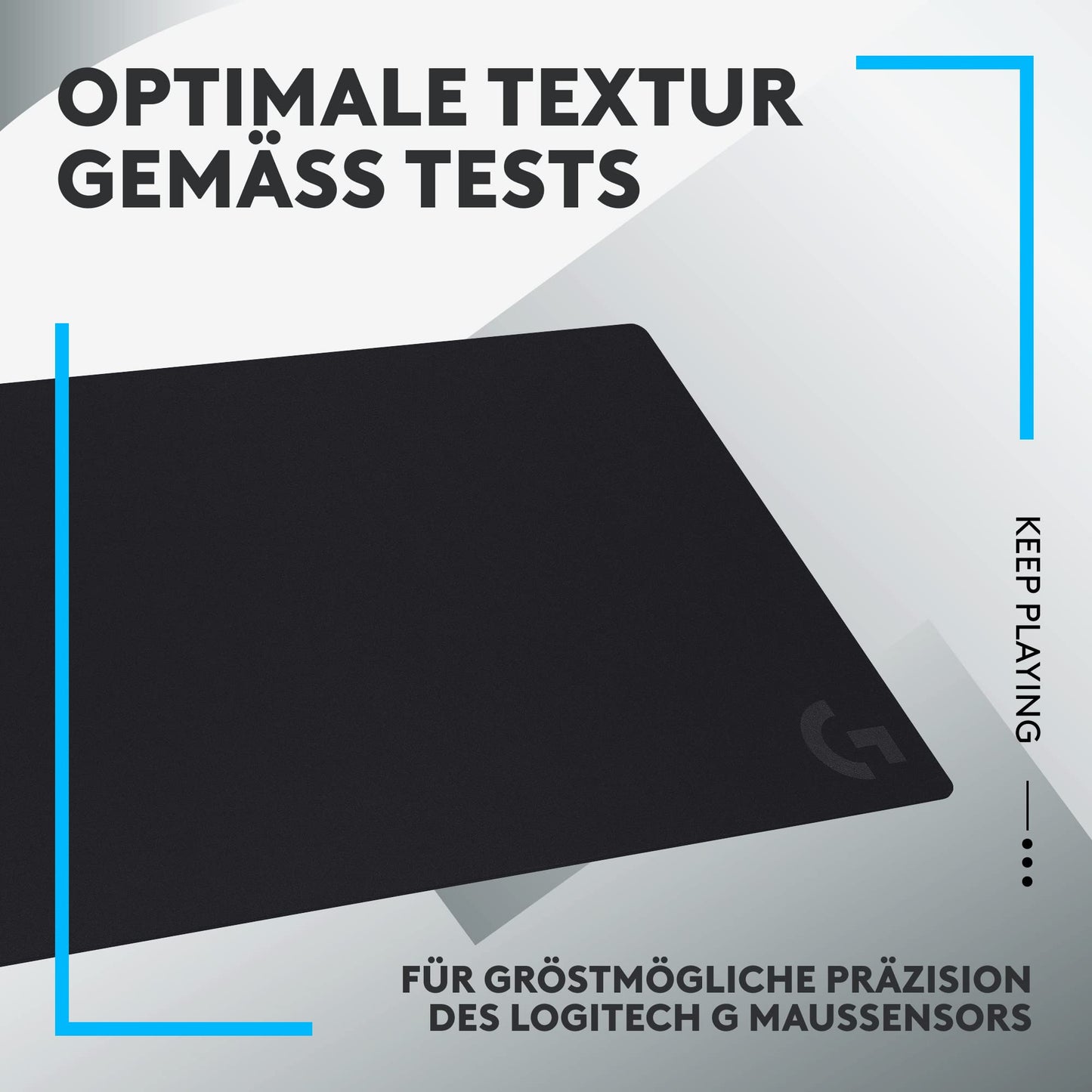 Logitech G G240 Stoff-Gaming-Mauspad, optimiert für Gaming-Sensoren, mäßige Oberflächenreibung, rutschfeste Mausmatte, Mac- und PC-Gaming-Zubehör, 340 x 280 x 1 mm