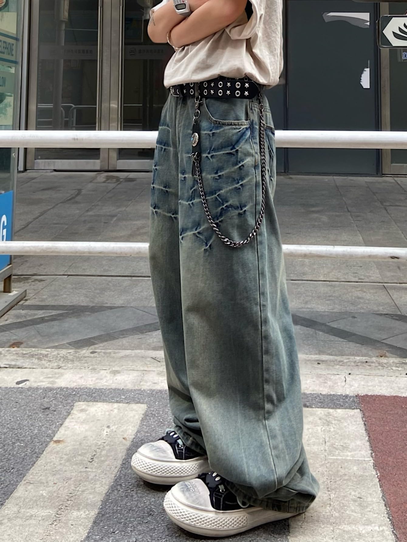 Zewool Men’s Distressed Baggy Jeans