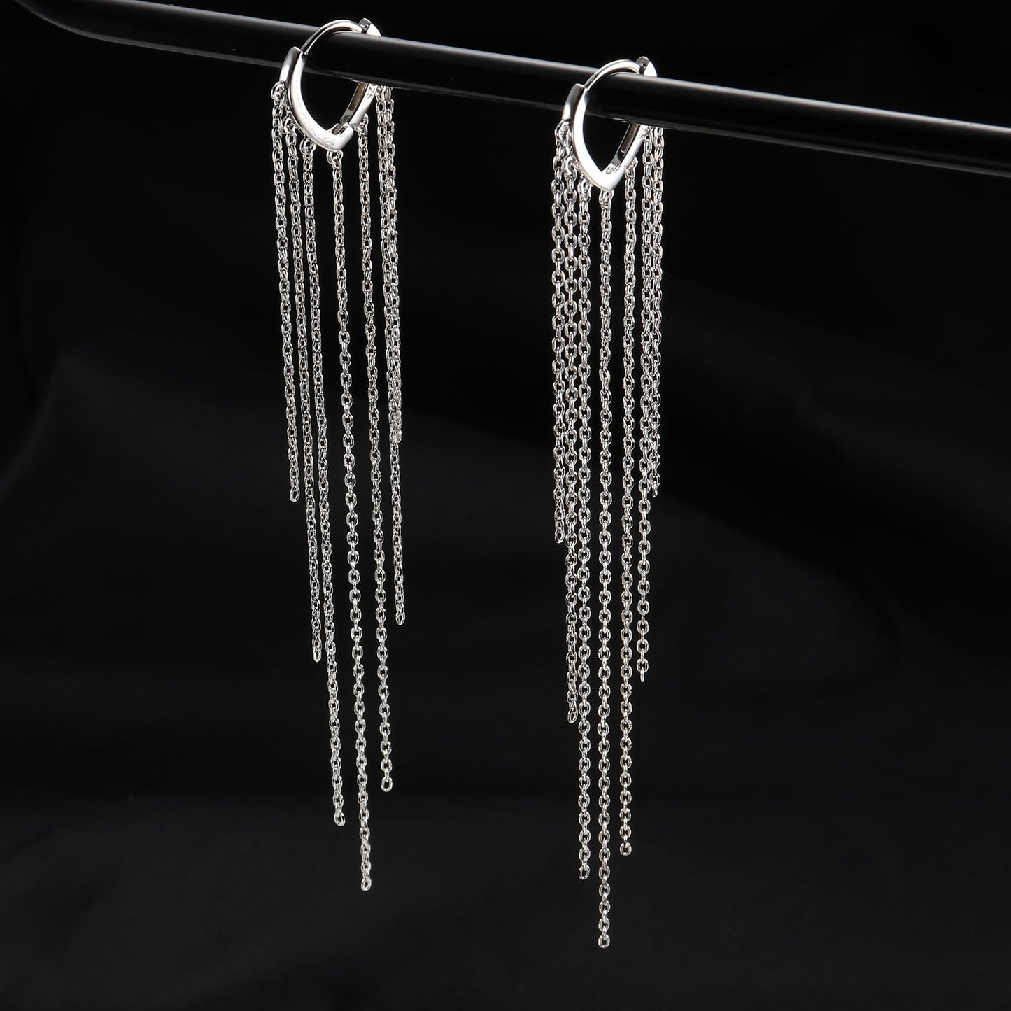 KRFY Long Tassel Hoop Earrings