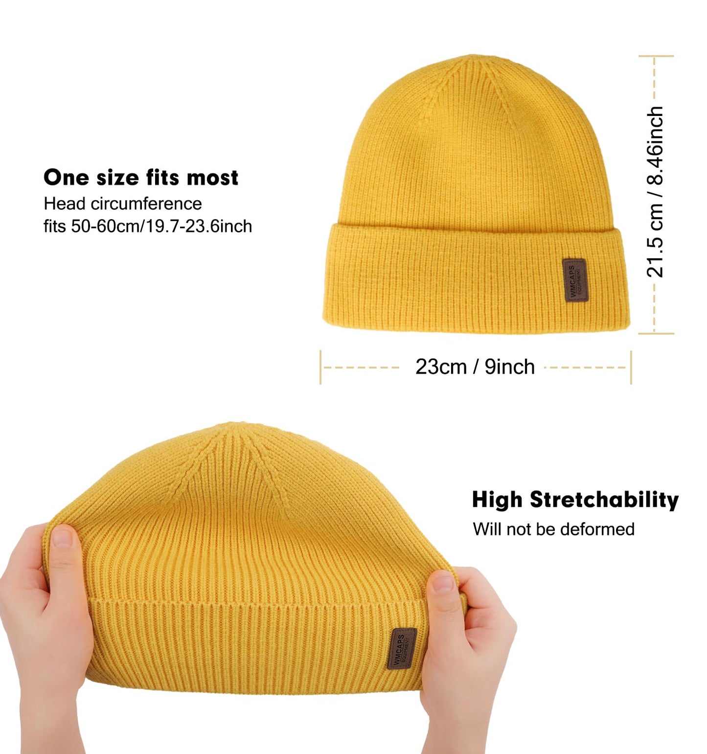 Wmcaps Beanie Mütze, Herren Winter Warme Unisex Wintermütze Strickmütze Dehnbare Weiche Wollmütze mit Bündchen und Dickem Warmem Futter Geschenk für Freundin männer Frauen