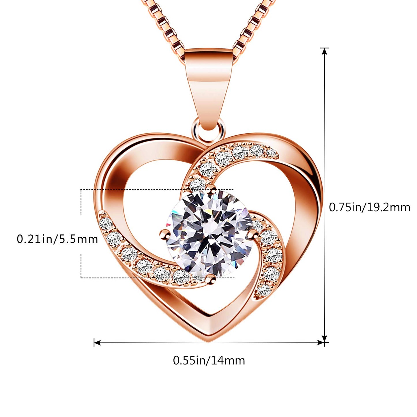 B.Catcher “Love is Happiness” Heart Pendant Necklace
