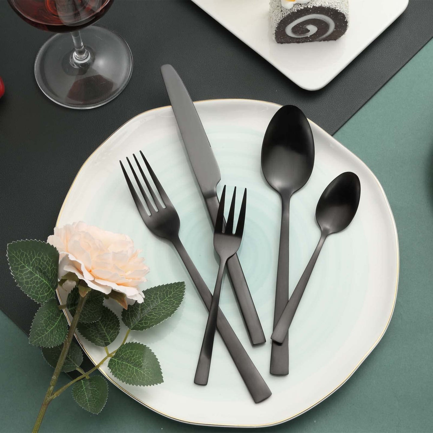 BEWOS Besteck Set für 6 Personen, 30 teilig Essbesteck Set inkl. Messer, Gabel, Löffel, Besteck Edelstahl Spiegelpoliert, Spülmaschinenfest