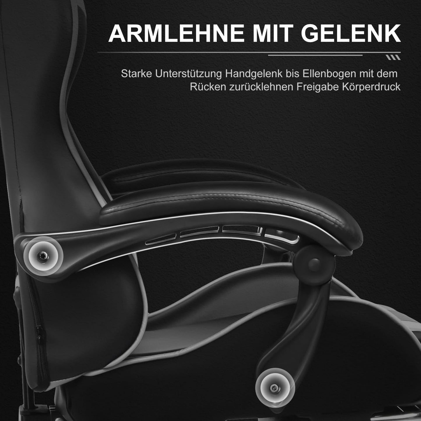 GTPLAYER Office Chair Gaming Chair Massage Gaming Armchair Ergonomic Gamer Chair with Footrest, Headrest Massage Lumbar Cushion, Padded Gaming Chair, Swivel Chair White