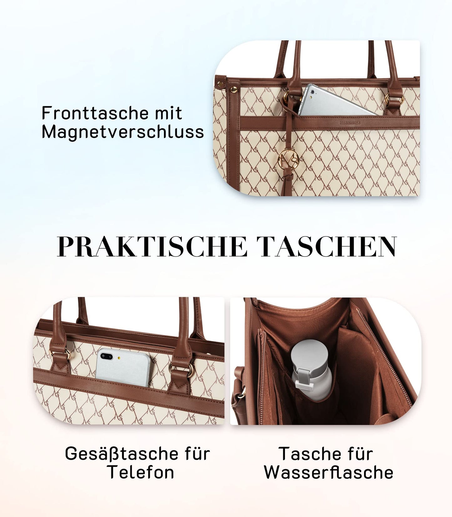 Missnine Women's 15.6" Laptop Tote Bag Set