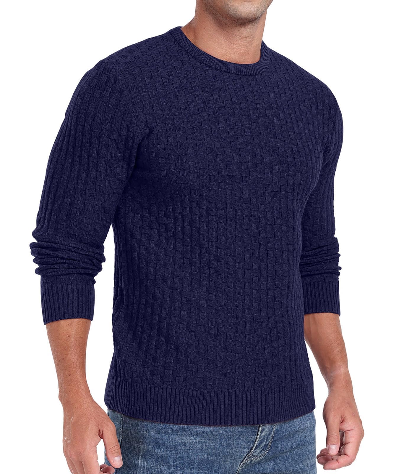 Sailwind Men’s Crew Neck Waffle Knit Sweater