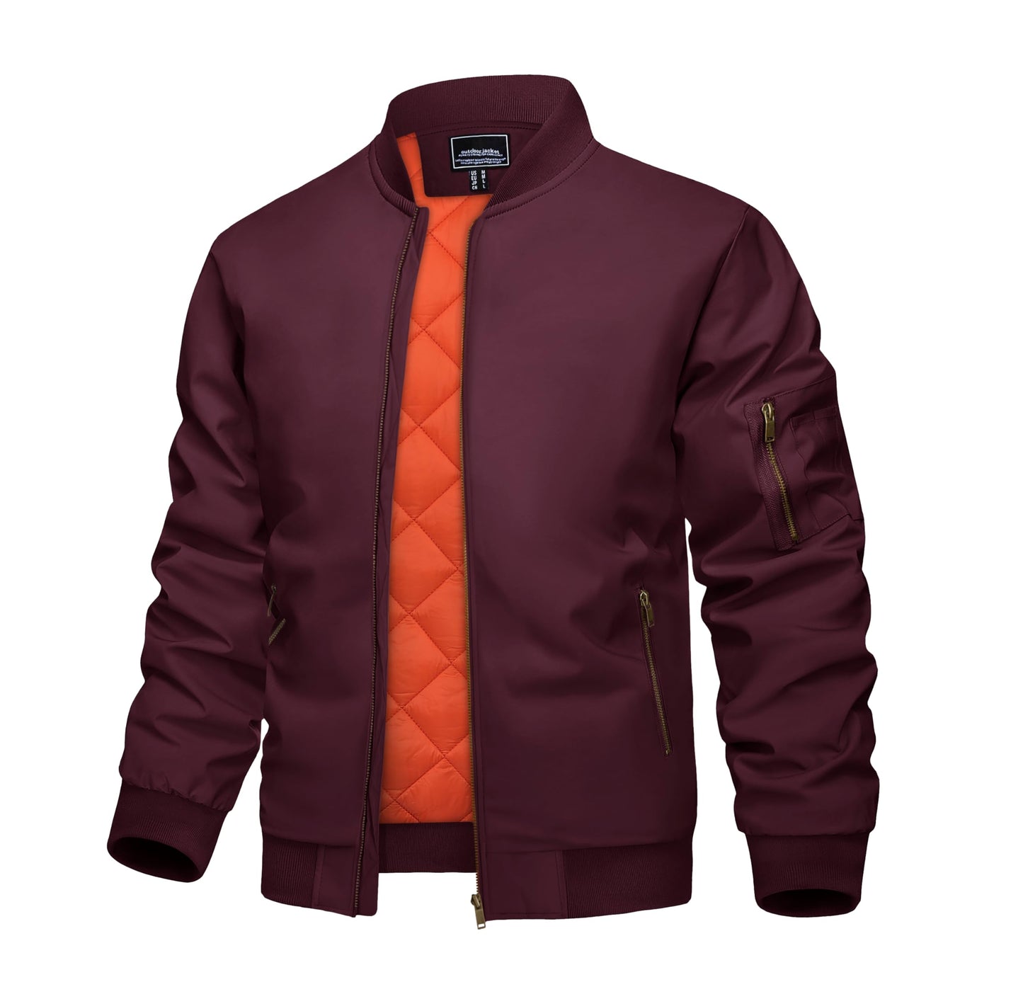 KEFITEVD Men’s Bomber Jacket – Casual Windproof Zip-Up Jacket