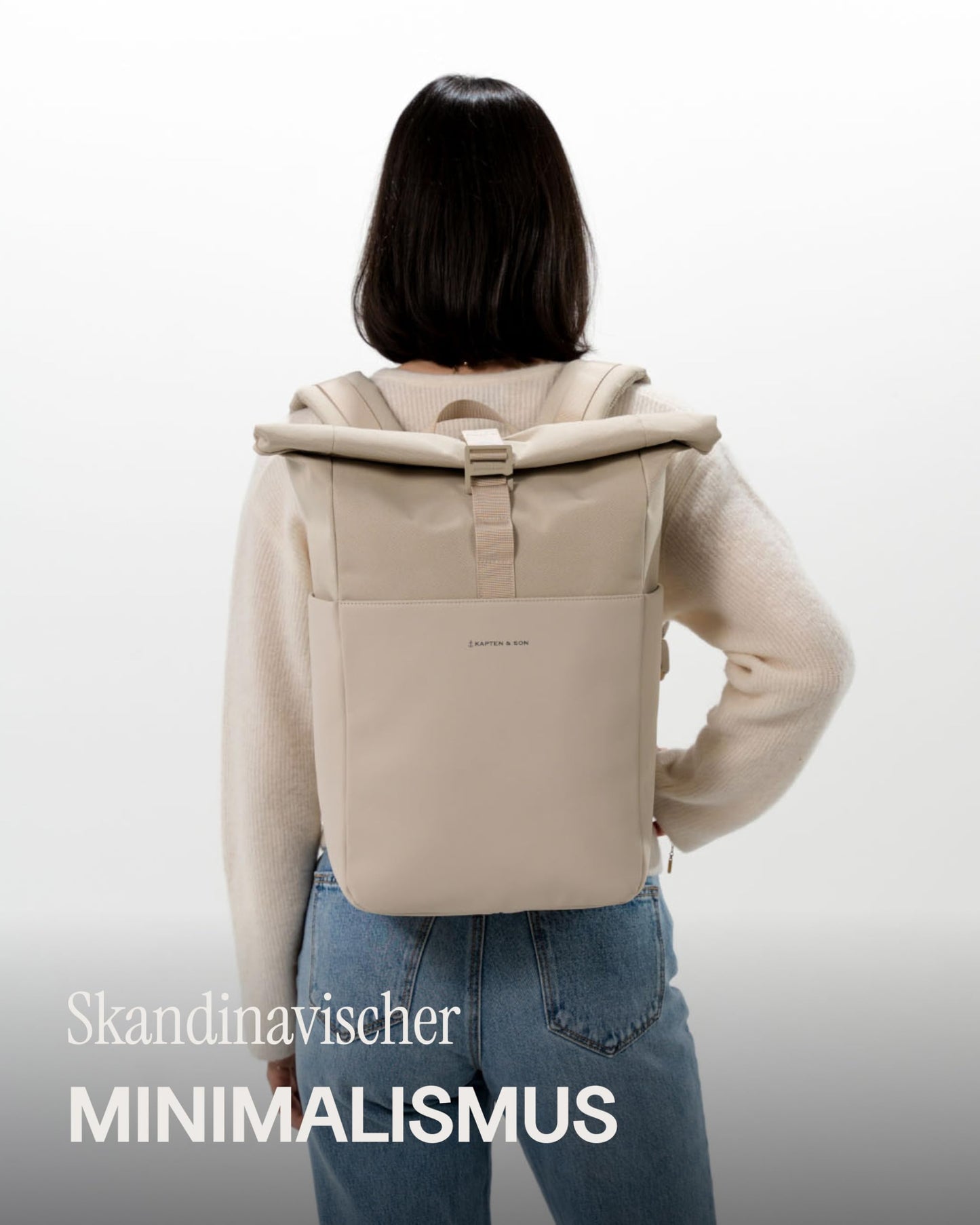 Kapten & Son Lund Basic Backpack 14–16L – Rolltop Travel Backpack