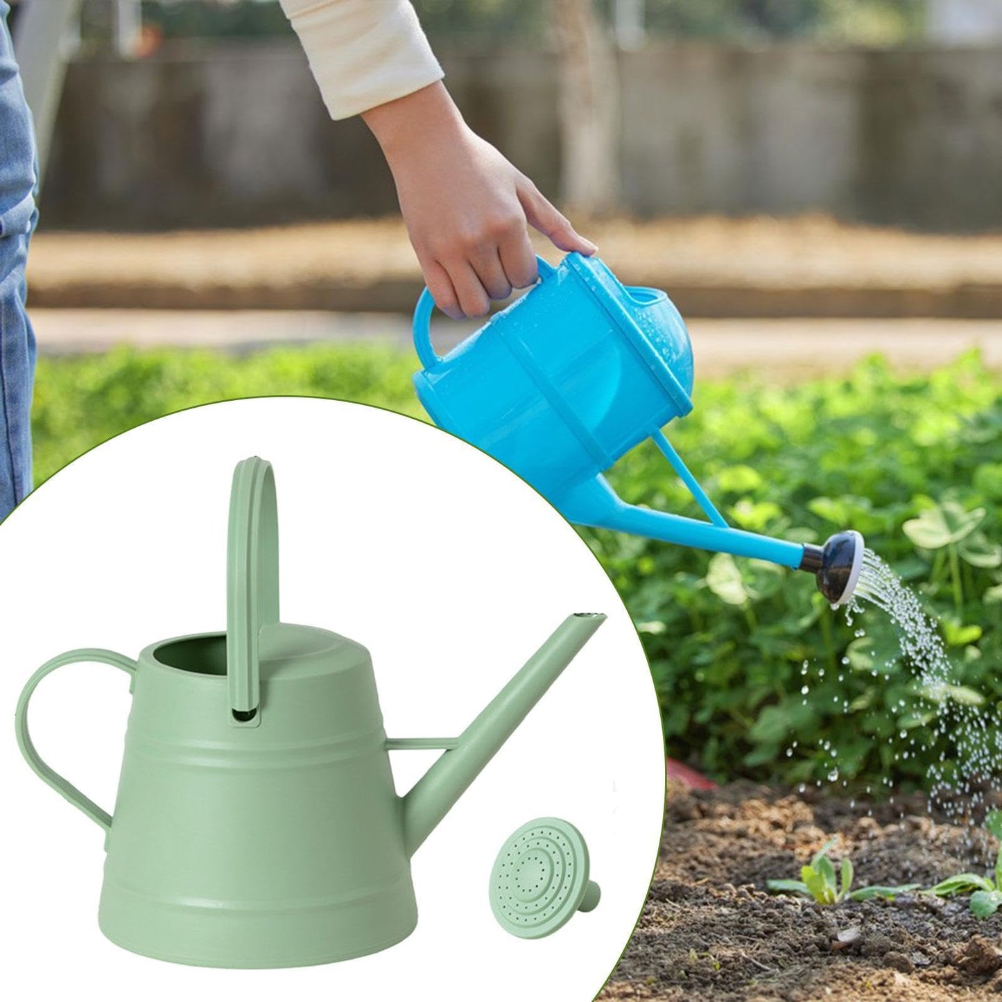 Sharplace Gießkanne Gartengießkanne Blumengießkanne Pflanzengießer aus Kunststoff mit abnehmbarem Zerstäuber und langem Auslauf Ideal für die Gartenbewässerung zu Hause