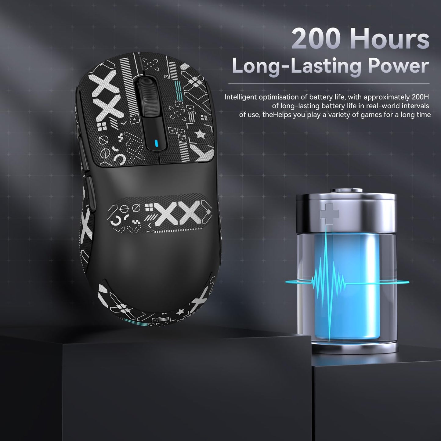 ATTACK SHARK X3 49g Ultralight Mouse, PixArt PAW3395 Gaming Sensor, BT/2.4G Wireless/Wired Gaming Mouse, 26000 DPI, 200 Hours Battery, Office Mice for Win11/Xbox/PS/Mac (White)