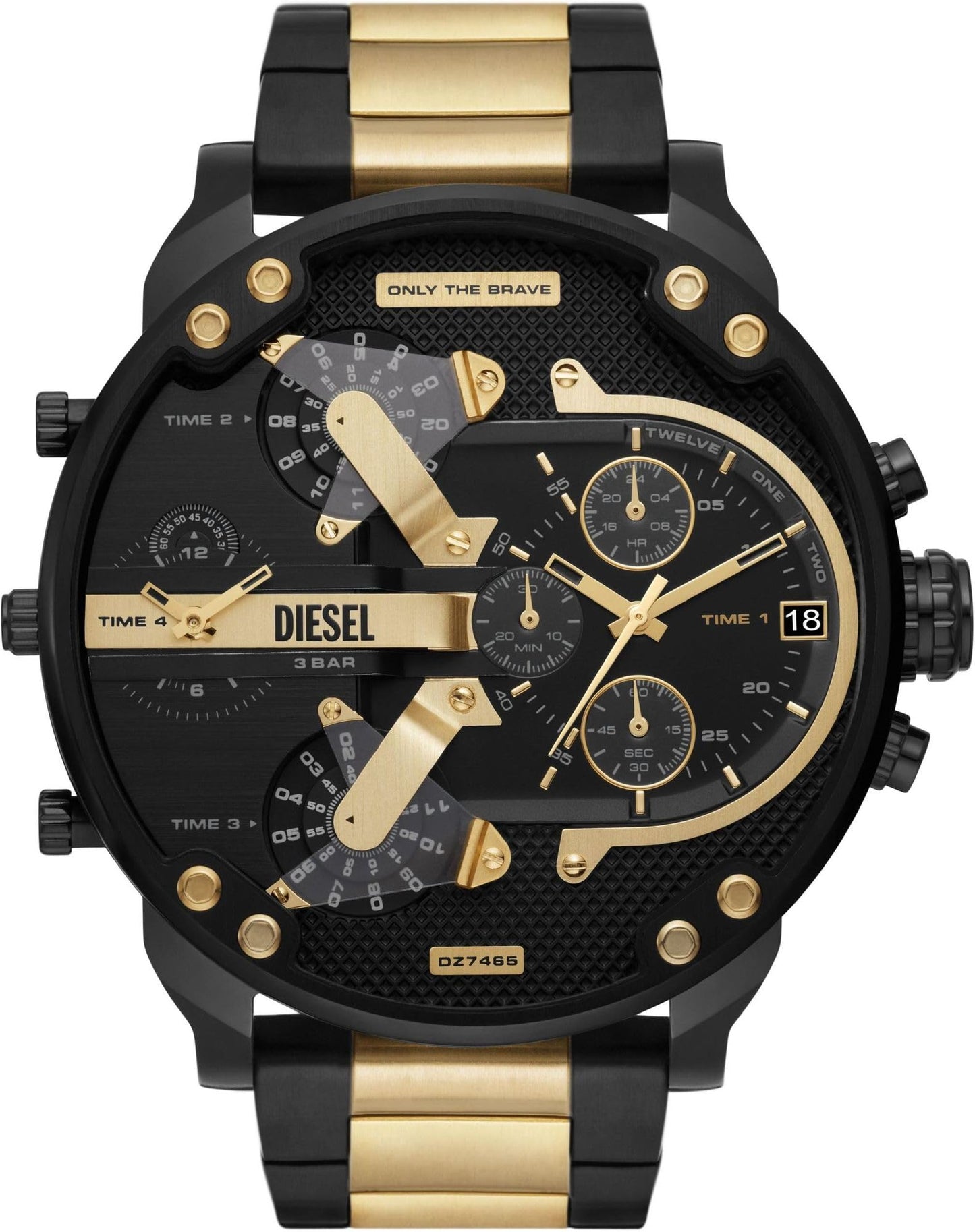 Diesel Mr. Daddy Men's Multifunctional Watch with Silicone, Stainless Steel or Leather Strap