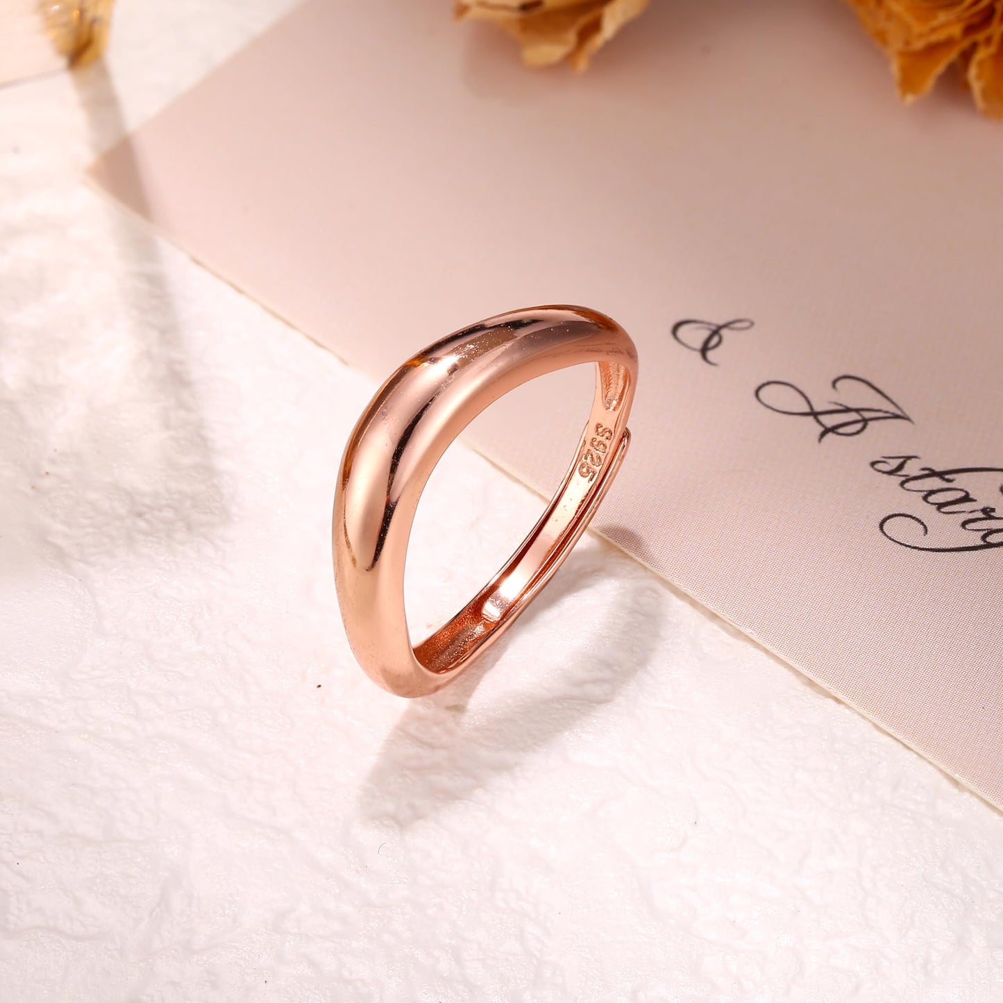 Adramata 925 Silver Adjustable Ring – 14K Gold Plated