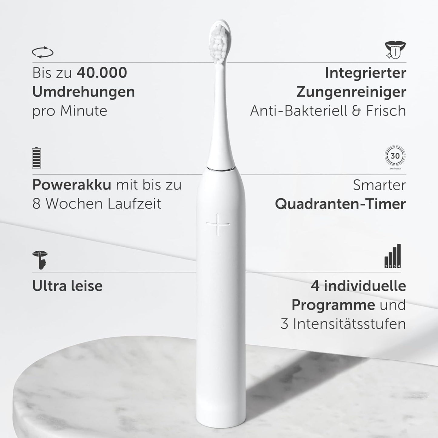 Wondersmile Schallzahnbürste PRO - Testsieger 2023-100 Tage risikofrei testen - Elektrische Zahnbürste mit 4 Putzprogrammen - Ultraschallzahnbürste mit smarten Bürstenkopf (1er Set, Ultimate Black)