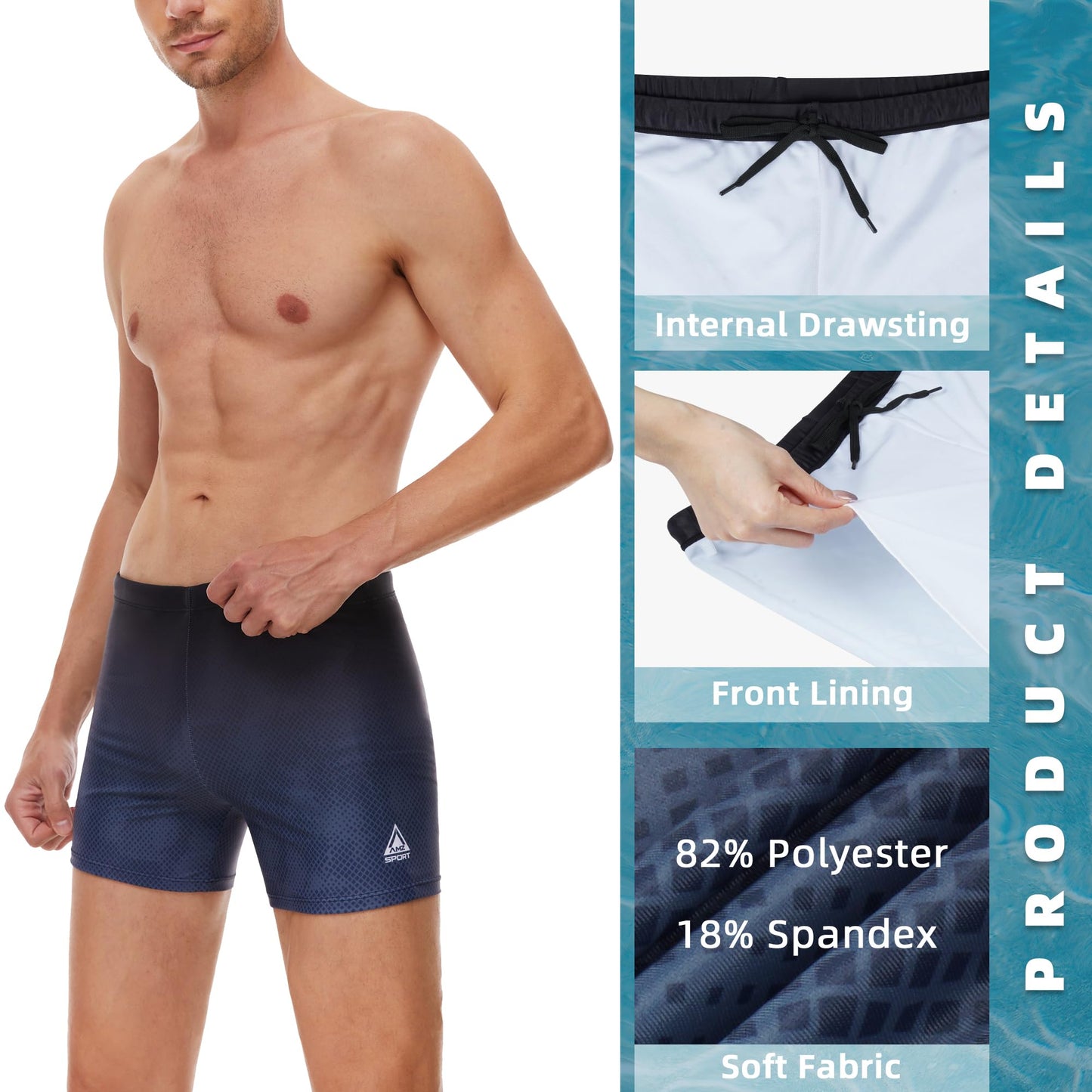 Men’s Short Swim Trunks – Quick-Dry, Hydrophobic Swim Shorts