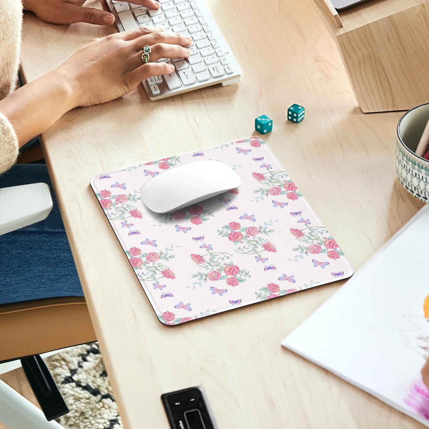 Ksriylm Mauspad,Quadratisches Niedliches Schwarzer Panther Mouse Pad,für Büro und Zuhause,Mousepad mit Motiv,wasserdichtes Mousepad,rutschfeste Gummiunterseite,Computer-Mauspads für kabellose Maus