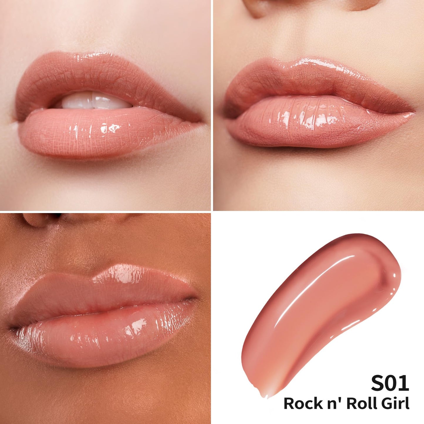 Oulac Mauve Nude Lipgloss Glossy Lip Plumper for Fuller-Looking Lips (4.5ml, S08)