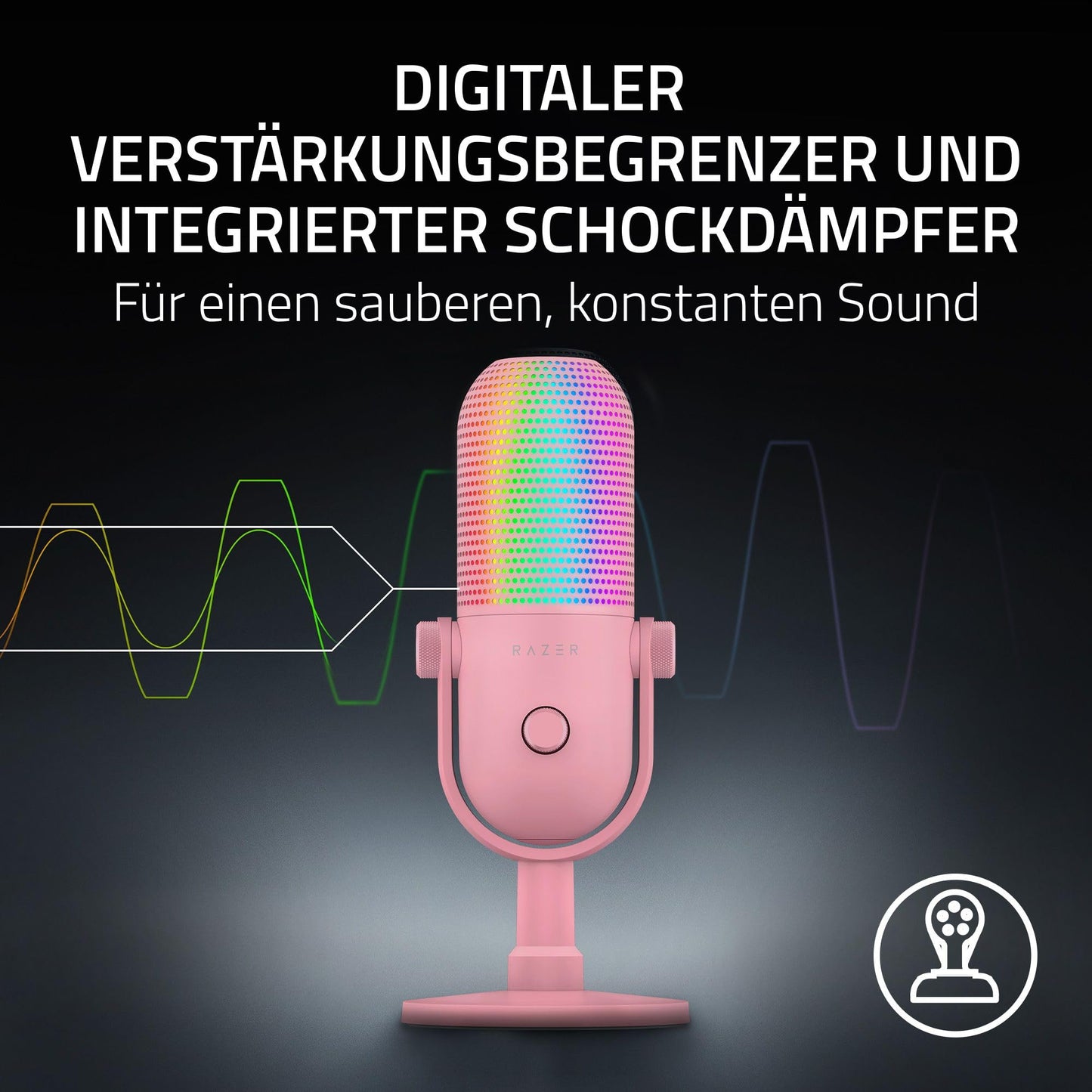 Razer Seiren V3 Mini - Ultrakompaktes USB-Mikrofon (14mm Supernieren Kondensatormikrofon, Tap-to-Mute-Sensor mit LED-Anzeige, integrierter Stoßdämpfer, Plug-and-Play Design) Schwarz
