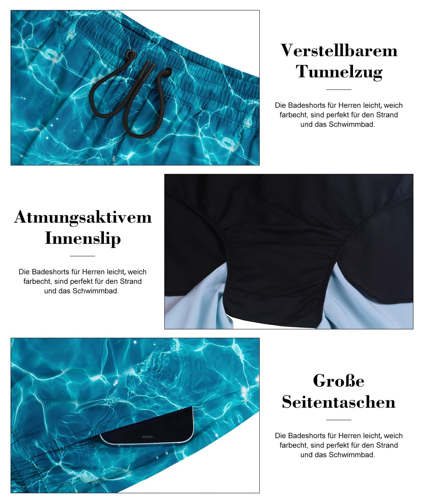 MARZXIN Men’s Quick-Dry Swim Shorts