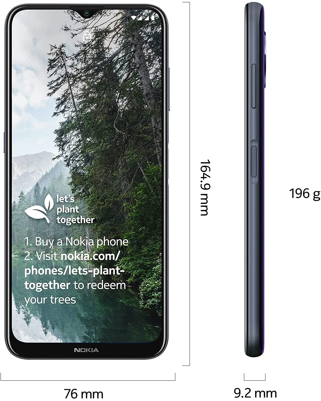 Nokia G20 Smartphone, 6.5" HD+ Display, 48MP Quad Camera