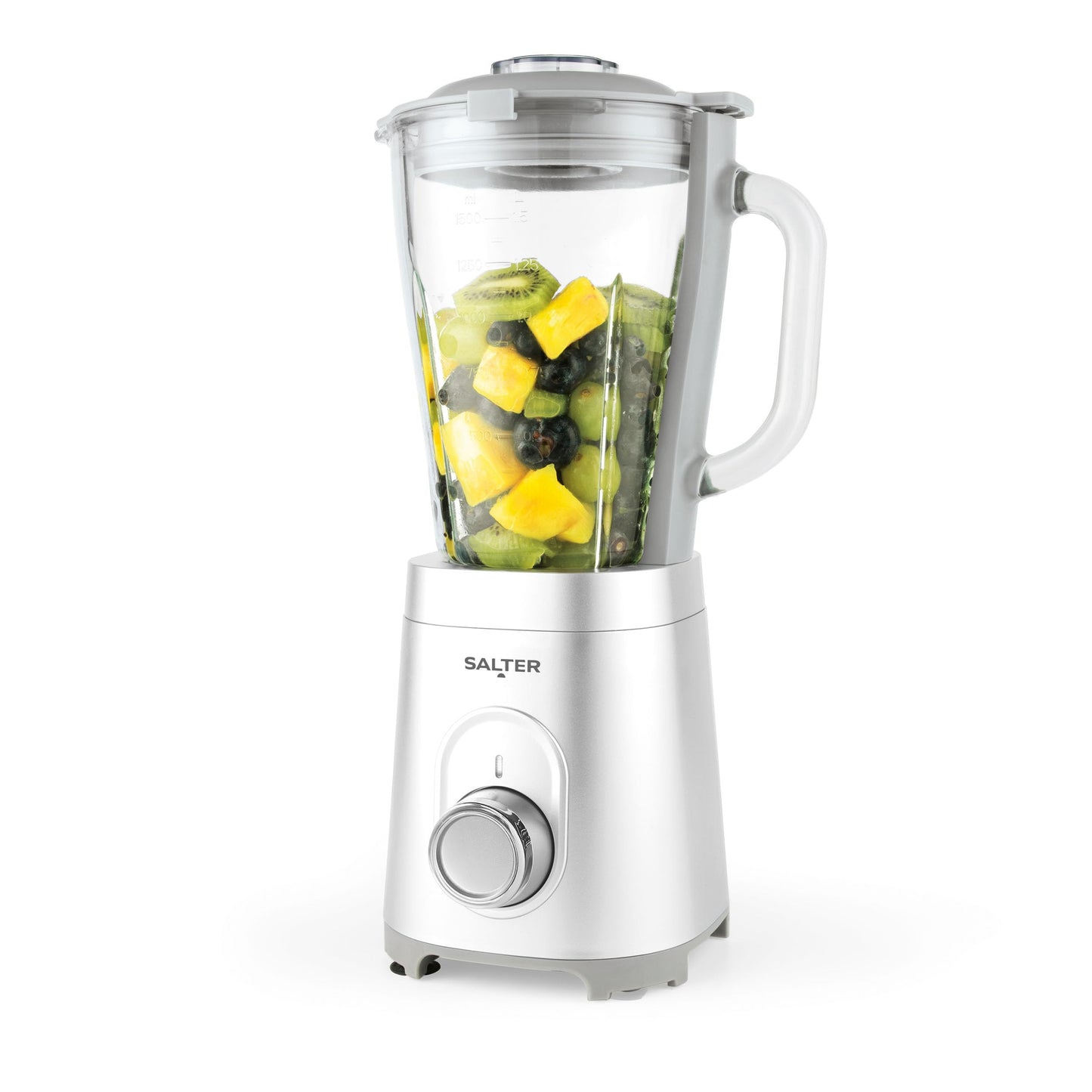 Salter Aspen NutriPro Mini Smoothie Maker, ideal für Protein Shakes, Säfte und Cocktails, Kompakter Mixer mit 1L Mixbehälter, 800ml BPA-frei To-Go Becher, 1000W Leistung, inkl. Aufbewahrungsdeckel
