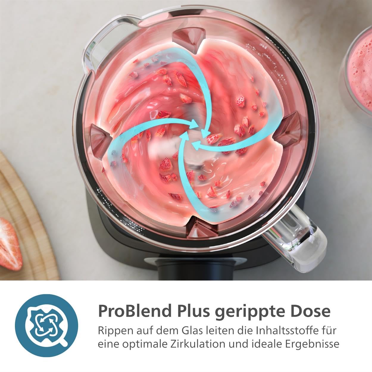Philips Standmixer (450 Watt, ProBlend-Technologie, 1,9 Liter Kunststoffbehälter, inkl. Trinkflasche) schwarz