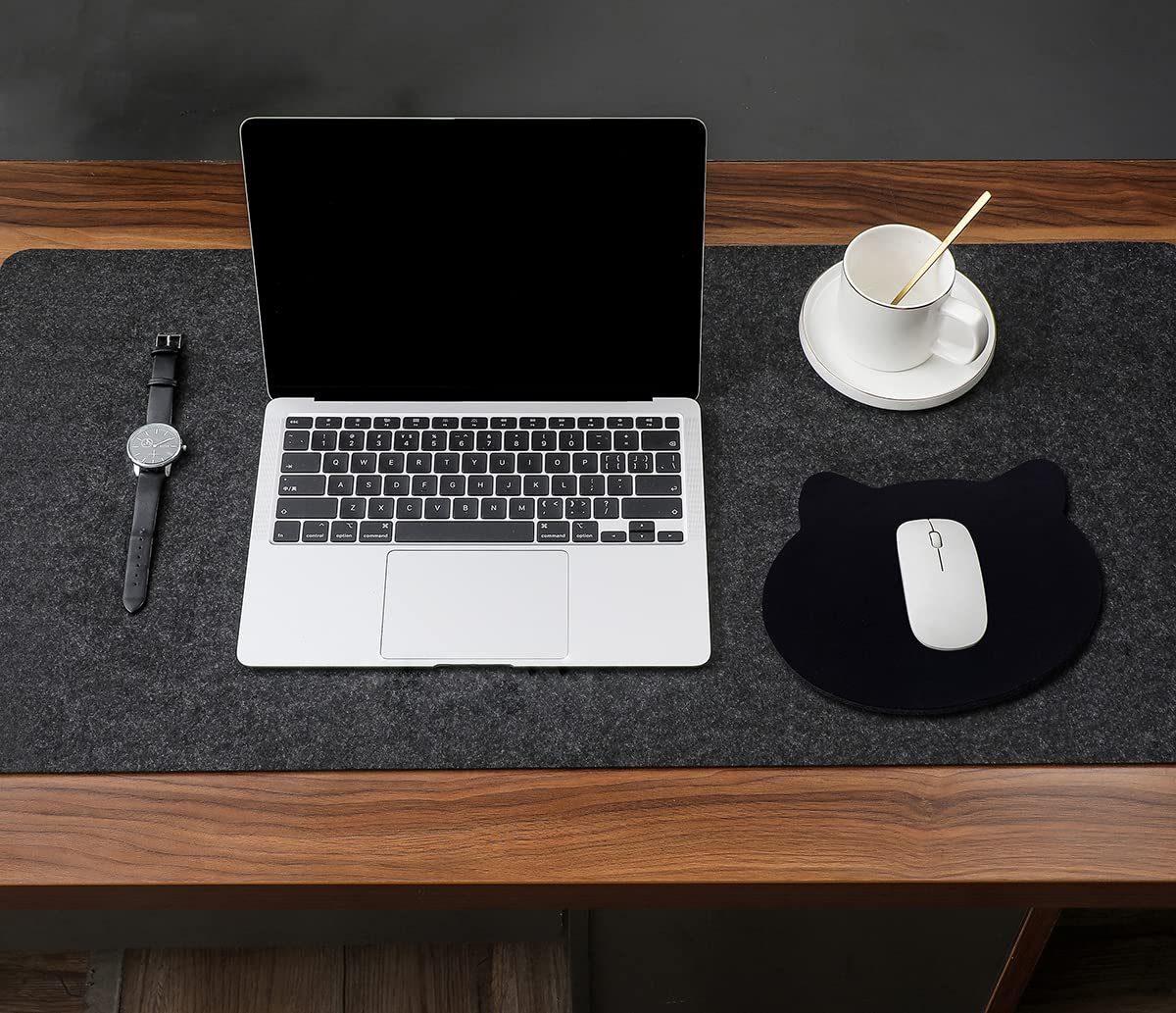 Mauspad Katzenmotiv, Mousepad Schreibtischzubehör Nette Office Gaming Laptop Mausmatte Schwarz