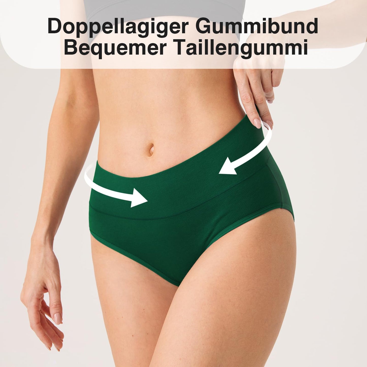 Women's High Waist Cotton Briefs Underwear 6-Pack
